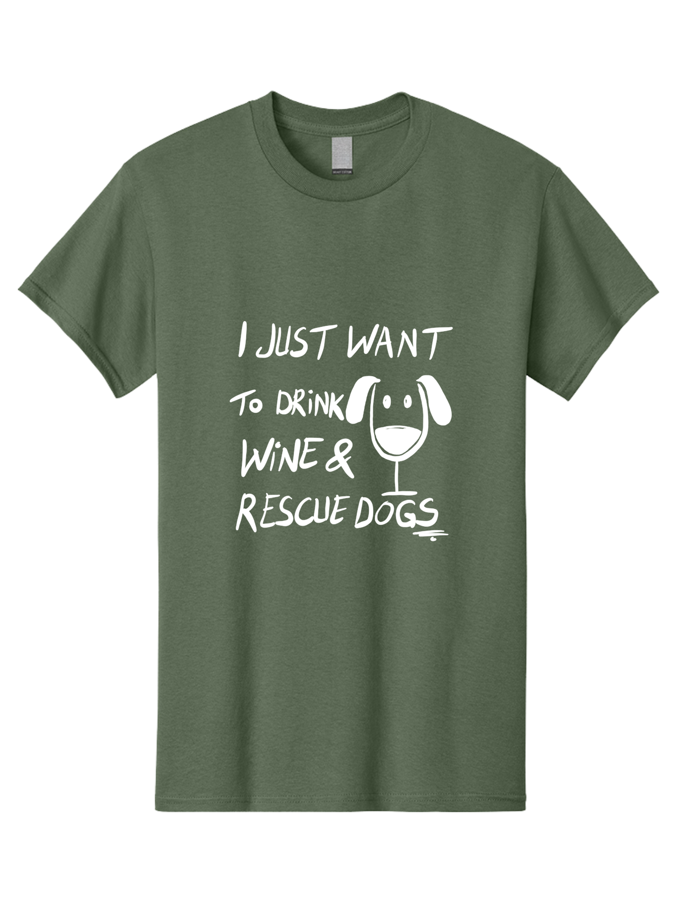 I-Just-Want-To-Drink-Wine-Rescue-Dogs Men'S Graphic Tee, 100% Cotton, Comfortable Casual Summer Wear, Machine Washable, Wine Glass Dog, Drink Wine, Rescue Dogs, Dog Lover, Wine Lover, Pet Rescue, Animal Shelter, Charity Support, Funny Quote -  Aaa065 5
