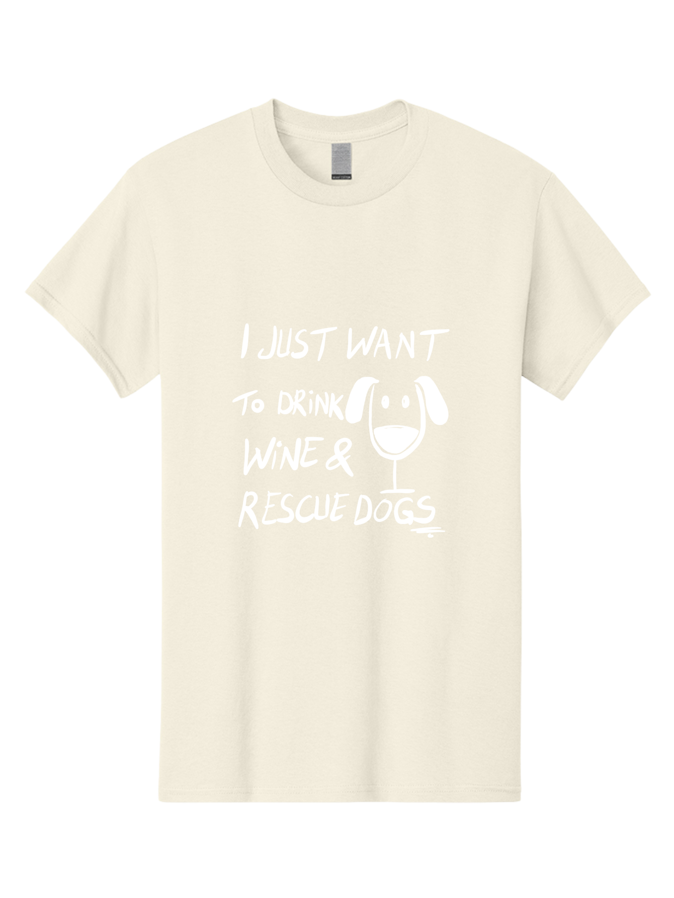 I-Just-Want-To-Drink-Wine-Rescue-Dogs Men'S Graphic Tee, 100% Cotton, Comfortable Casual Summer Wear, Machine Washable, Wine Glass Dog, Drink Wine, Rescue Dogs, Dog Lover, Wine Lover, Pet Rescue, Animal Shelter, Charity Support, Funny Quote -  Aaa065 3