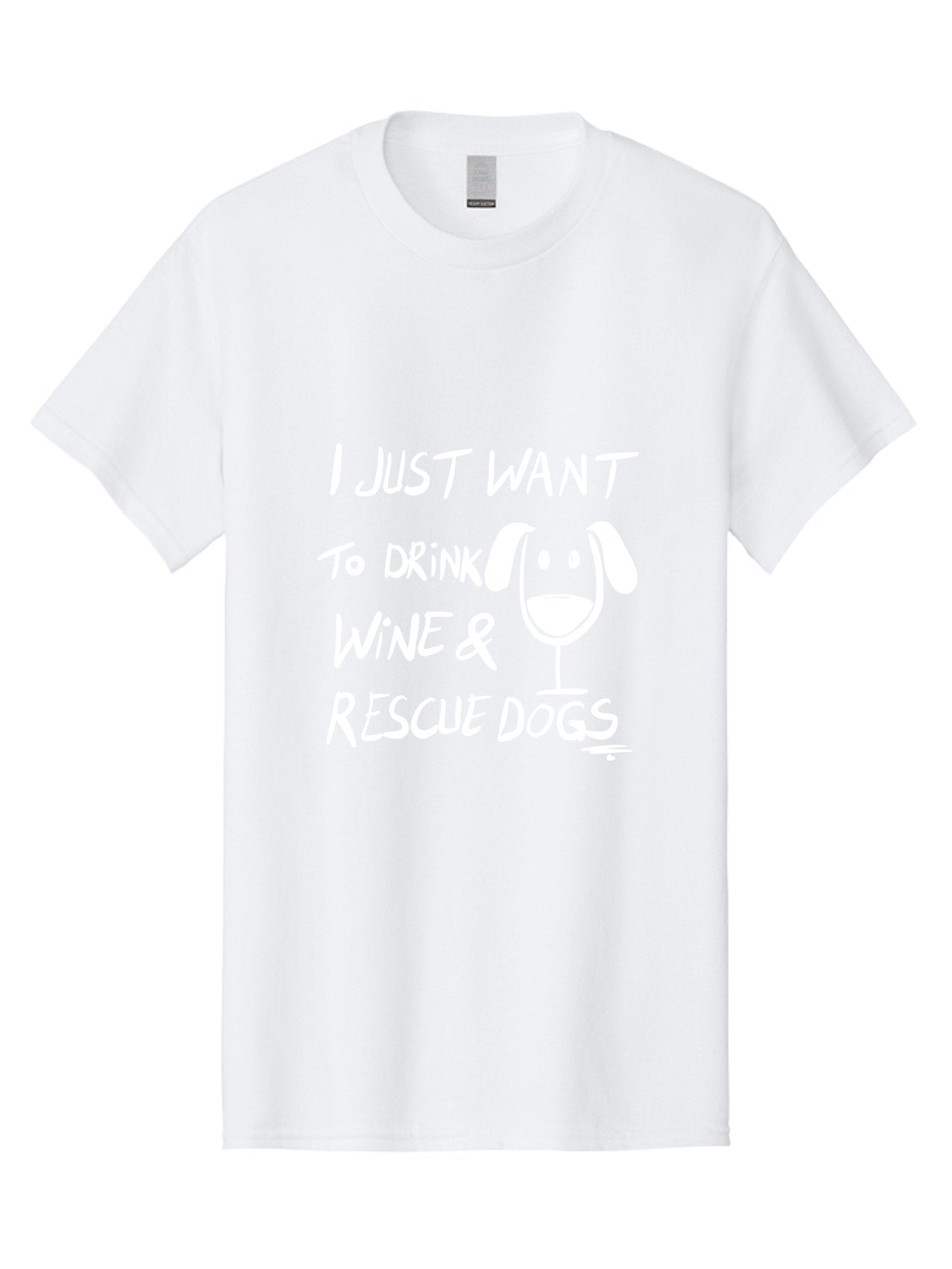 I-Just-Want-To-Drink-Wine-Rescue-Dogs Men'S Graphic Tee, 100% Cotton, Comfortable Casual Summer Wear, Machine Washable, Wine Glass Dog, Drink Wine, Rescue Dogs, Dog Lover, Wine Lover, Pet Rescue, Animal Shelter, Charity Support, Funny Quote -  Aaa065 27