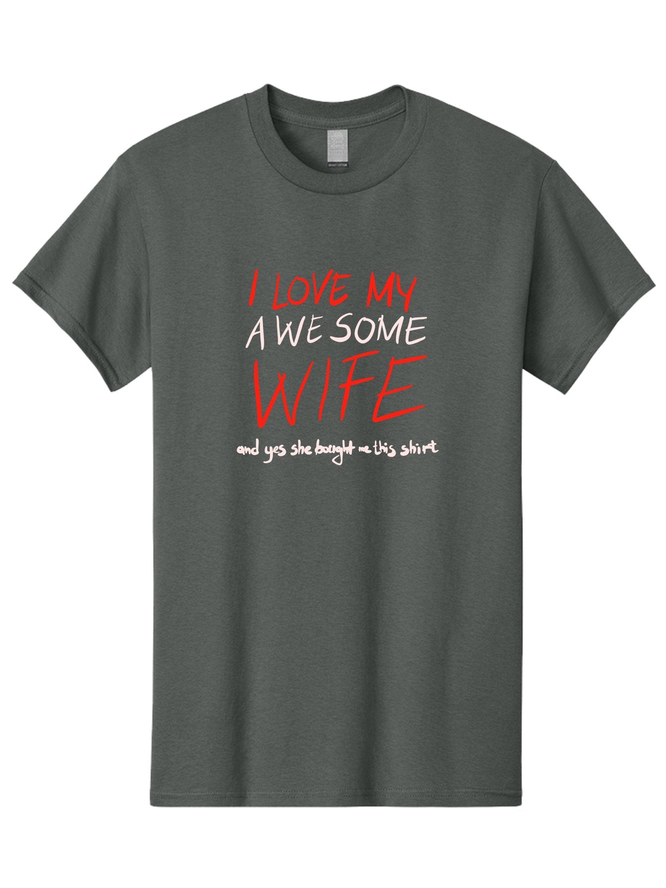 I-Love-My-A-We-Some-Wife Men'S Graphic Tee, 100% Cotton, Comfortable Casual Summer Wear, Machine Washable, Love My Wife, Funny Quote, Husband And Wife, Romantic Quote, Couples Gift, Relationship Humor, Punny Text, Witty Saying, -  Aaa068 15