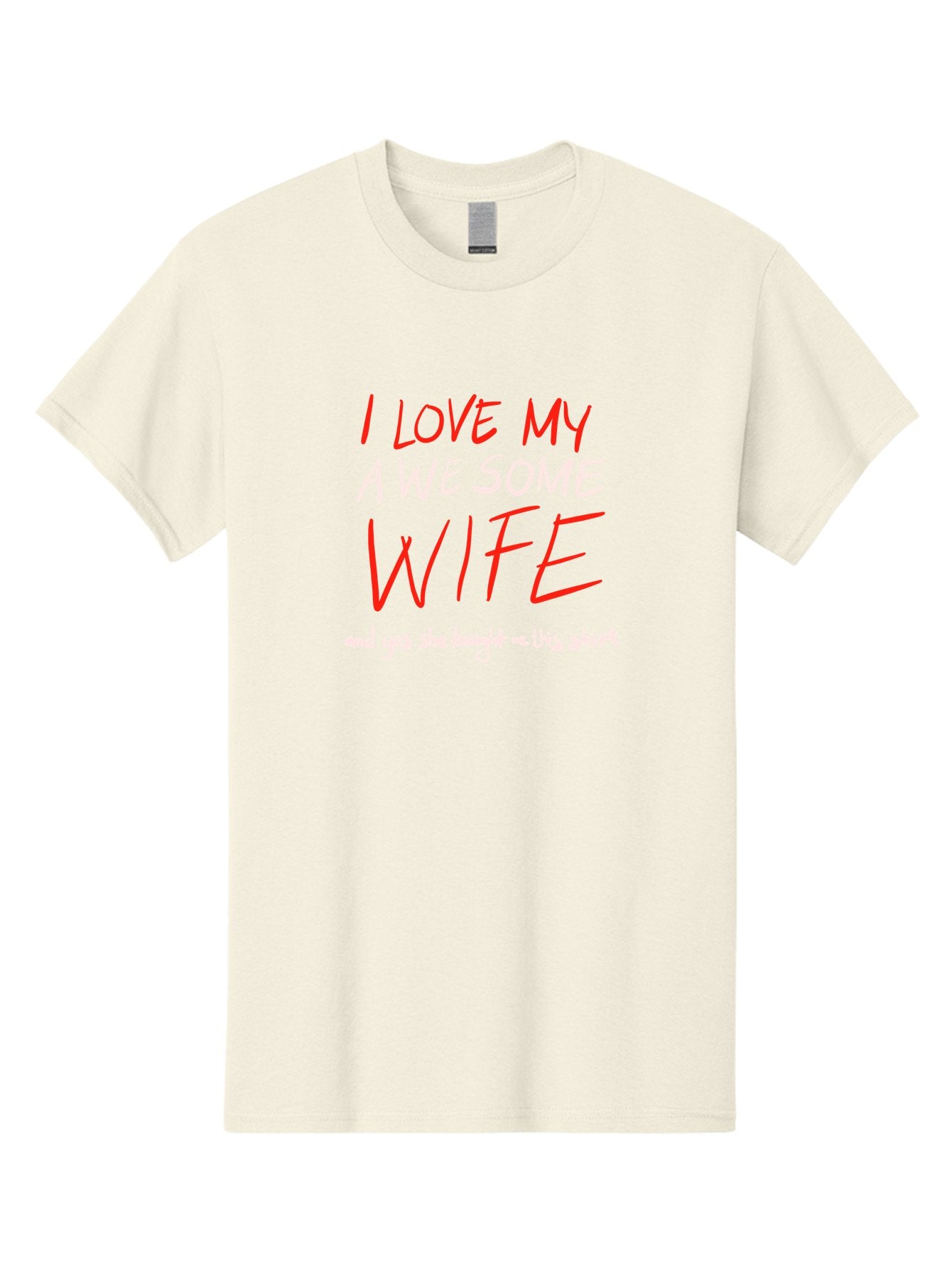 I-Love-My-A-We-Some-Wife Men'S Graphic Tee, 100% Cotton, Comfortable Casual Summer Wear, Machine Washable, Love My Wife, Funny Quote, Husband And Wife, Romantic Quote, Couples Gift, Relationship Humor, Punny Text, Witty Saying, -  Aaa068 3