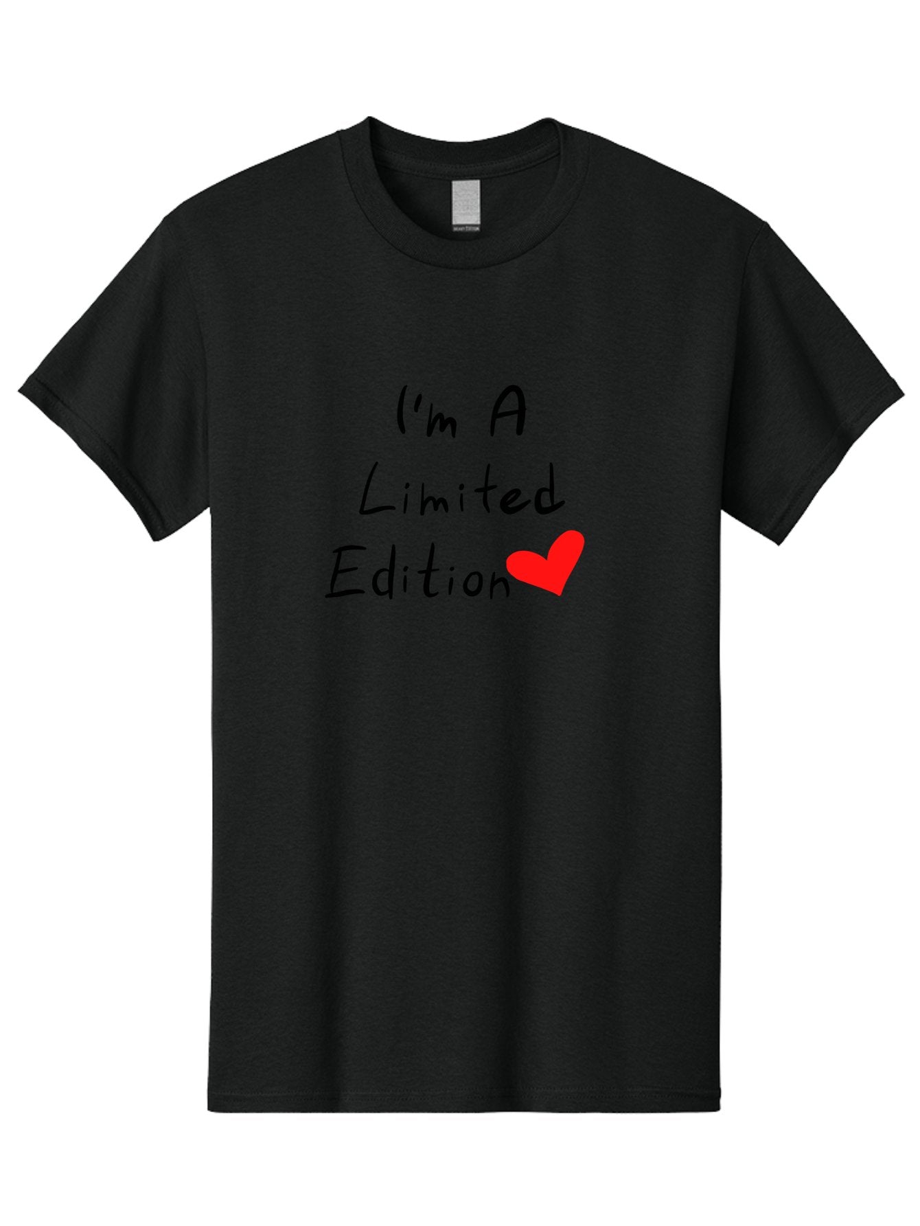 I-M-A-Limited-Edition Men'S Graphic Tee, 100% Cotton, Comfortable Casual Summer Wear, Machine Washable, Limited Edition, Unique, Exclusive, Special, One Of A Kind, Collectible, Red Heart, Handwritten Text, Bold Statement, Quirky Design -  Aaa069 25