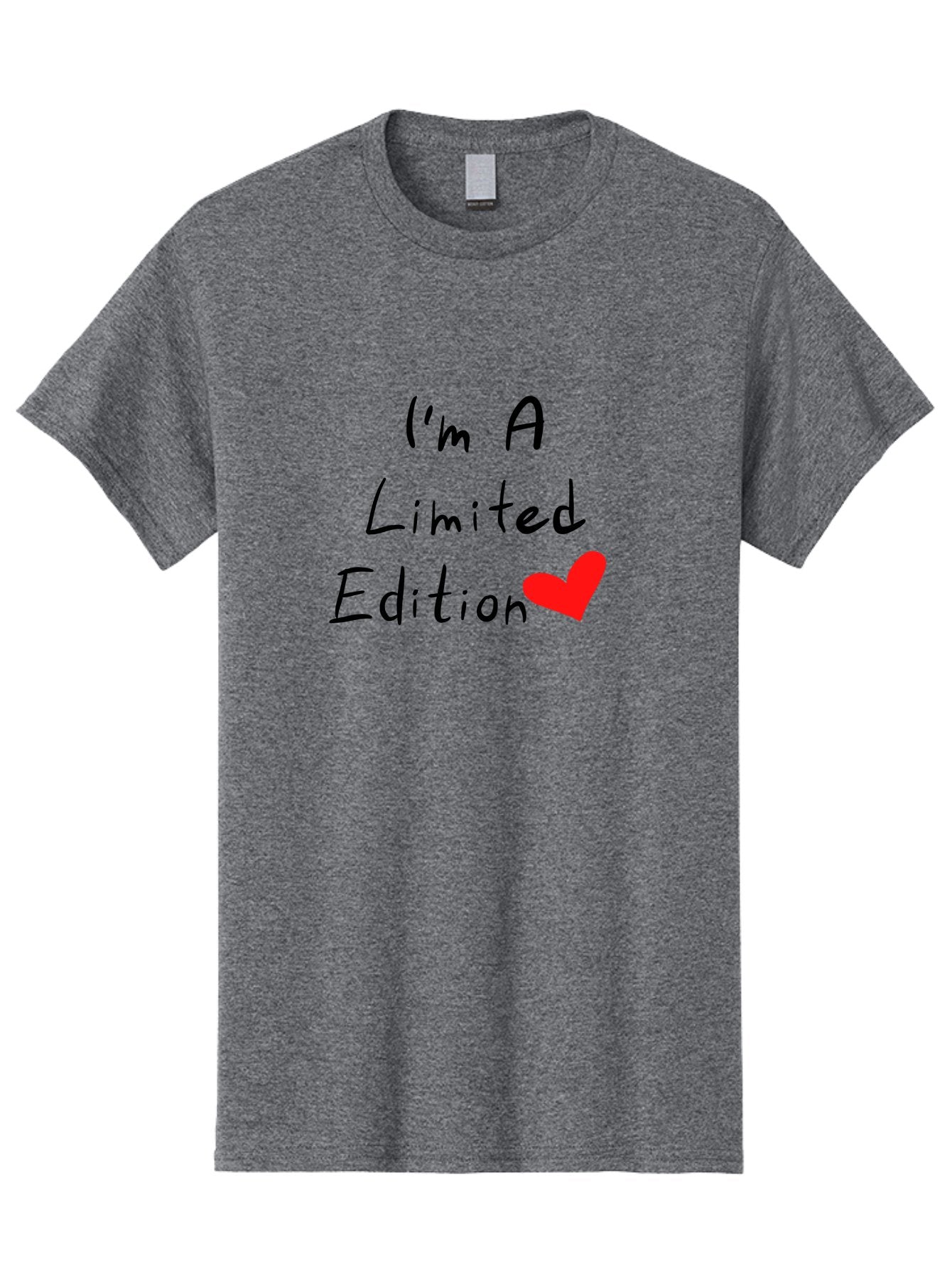 I-M-A-Limited-Edition Men'S Graphic Tee, 100% Cotton, Comfortable Casual Summer Wear, Machine Washable, Limited Edition, Unique, Exclusive, Special, One Of A Kind, Collectible, Red Heart, Handwritten Text, Bold Statement, Quirky Design -  Aaa069 21
