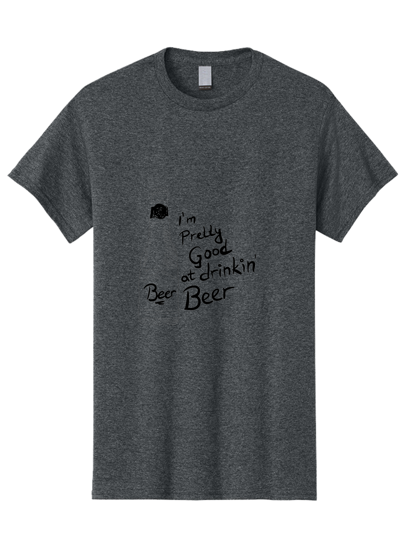 I-M-Pretty-Good-At-Drinkin-Beer Men'S Graphic Tee, 100% Cotton, Comfortable Casual Summer Wear, Machine Washable, Funny Quote, Beer Bottle, Humorous Saying, Sarcastic Humor, Drinking Joke, Beer Lover, Hand Drawn Illustration -  Aaa072 23