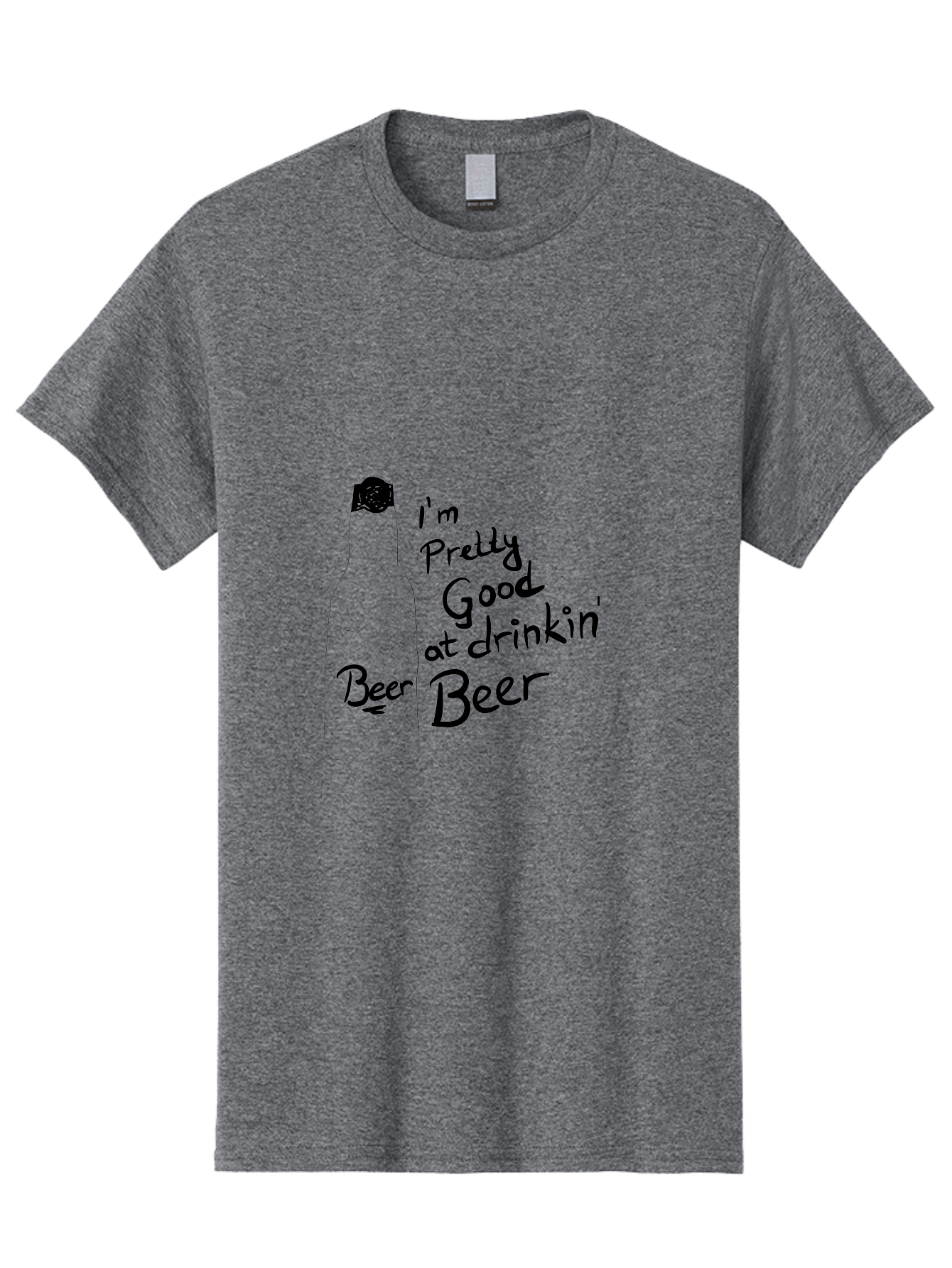 I-M-Pretty-Good-At-Drinkin-Beer Men'S Graphic Tee, 100% Cotton, Comfortable Casual Summer Wear, Machine Washable, Funny Quote, Beer Bottle, Humorous Saying, Sarcastic Humor, Drinking Joke, Beer Lover, Hand Drawn Illustration -  Aaa072 11
