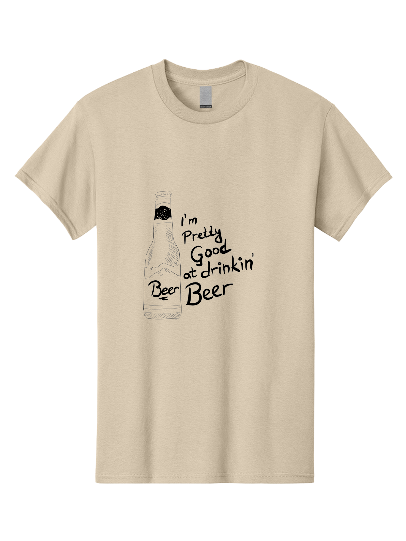 I-M-Pretty-Good-At-Drinkin-Beer Men'S Graphic Tee, 100% Cotton, Comfortable Casual Summer Wear, Machine Washable, Funny Quote, Beer Bottle, Humorous Saying, Sarcastic Humor, Drinking Joke, Beer Lover, Hand Drawn Illustration -  Aaa072 27