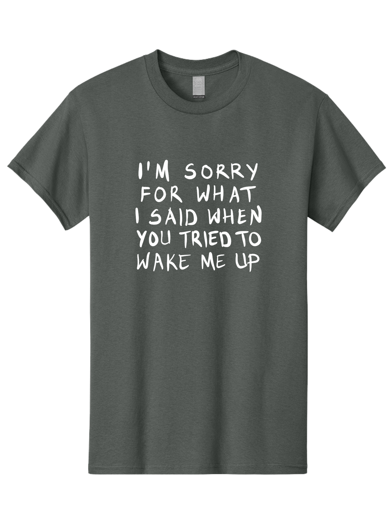 I-M-Sorry-For-What-I-Said-When-You-Tried-To-Wake-Me-Up Men'S Graphic Tee, 100% Cotton, Comfortable Casual Summer Wear, Machine Washable, Apology Message, Funny Quotes, Morning Humor, Wake Up Humor, Grumpy Morning, Sarcastic Apology, -  Aaa074 15
