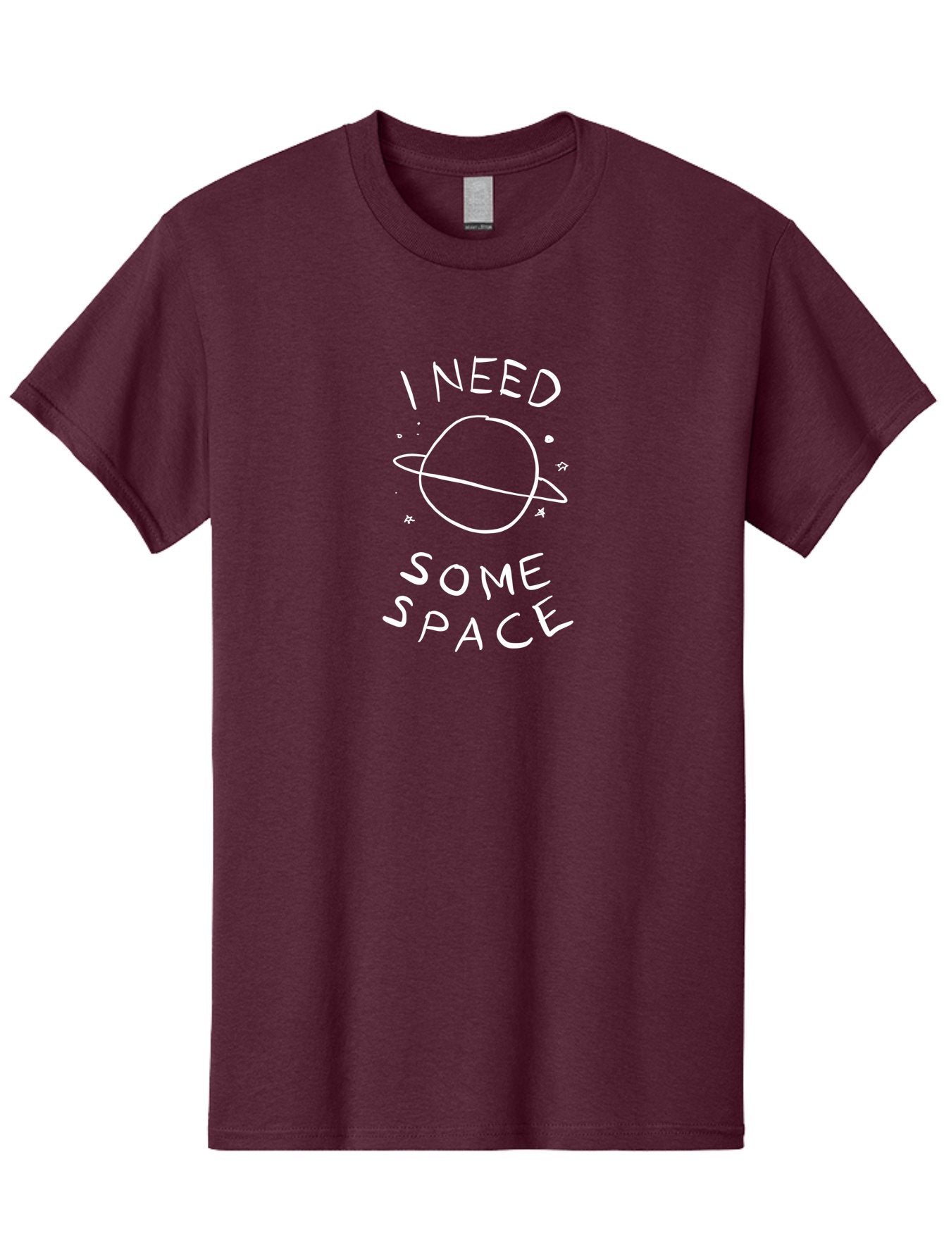 I-Need-Some-Space Men'S Graphic Tee, 100% Cotton, Comfortable Casual Summer Wear, Machine Washable, Saturn, Planet, Hand-Drawn Illustration, Quirky Design, Humorous Quote, Minimalistic Art, Simplicity, Celestial Body, Ringed Planet, -  Aaa075 9