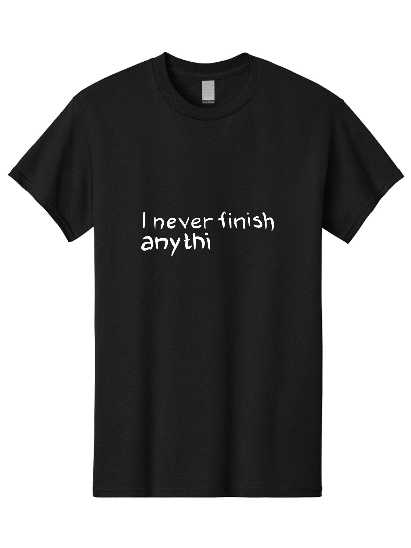 I-Never-Finish-Anythi Men'S Graphic Tee, 100% Cotton, Comfortable Casual Summer Wear, Machine Washable, Humorous Quote, Witty Phrase, Playful Typography, Funny Saying, Relatable Humor, Satirical Message, I Never Finish Anythi -  Aaa076 15