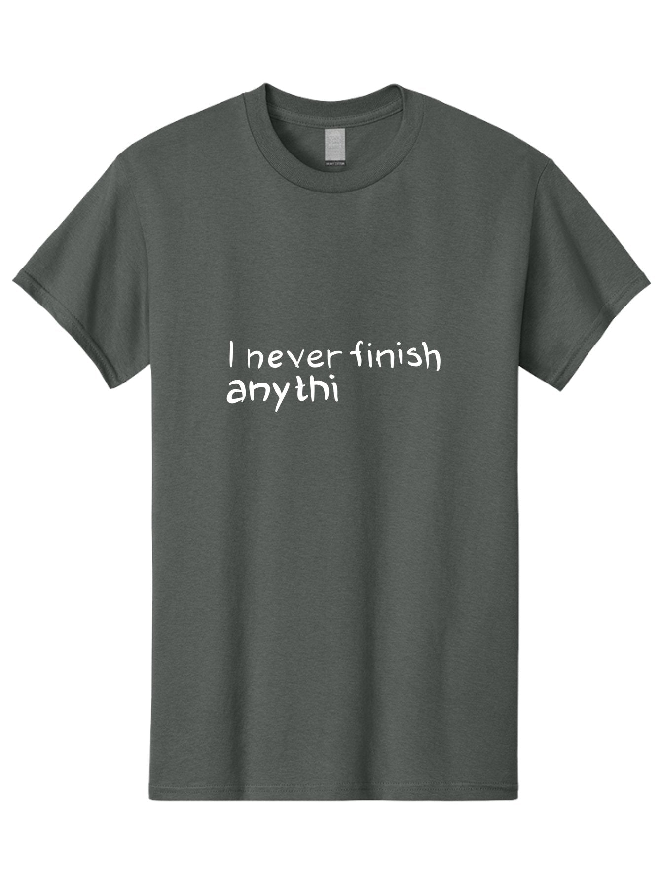 I-Never-Finish-Anythi Men'S Graphic Tee, 100% Cotton, Comfortable Casual Summer Wear, Machine Washable, Humorous Quote, Witty Phrase, Playful Typography, Funny Saying, Relatable Humor, Satirical Message, I Never Finish Anythi -  Aaa076 17