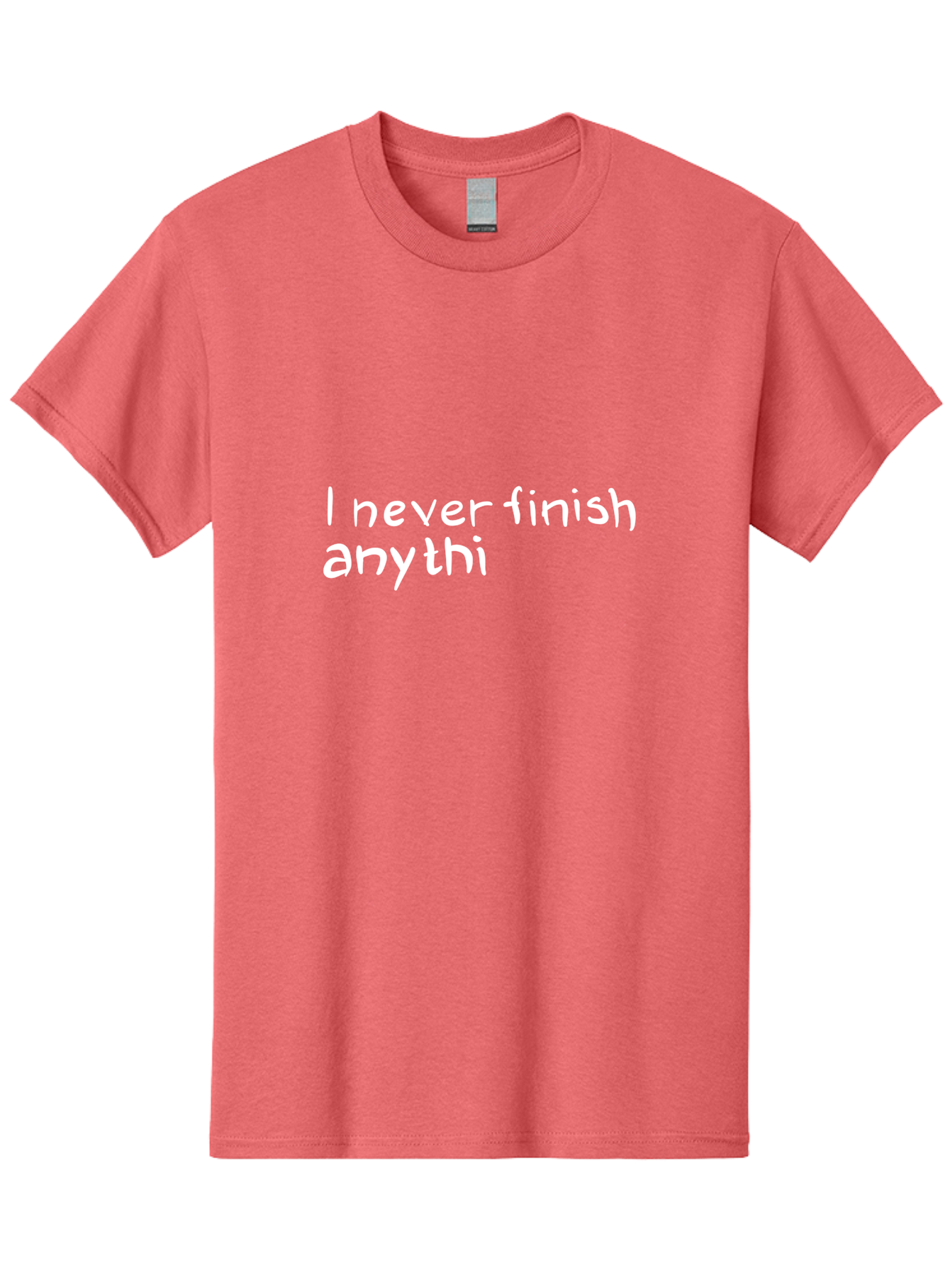 I-Never-Finish-Anythi Men'S Graphic Tee, 100% Cotton, Comfortable Casual Summer Wear, Machine Washable, Humorous Quote, Witty Phrase, Playful Typography, Funny Saying, Relatable Humor, Satirical Message, I Never Finish Anythi -  Aaa076 21