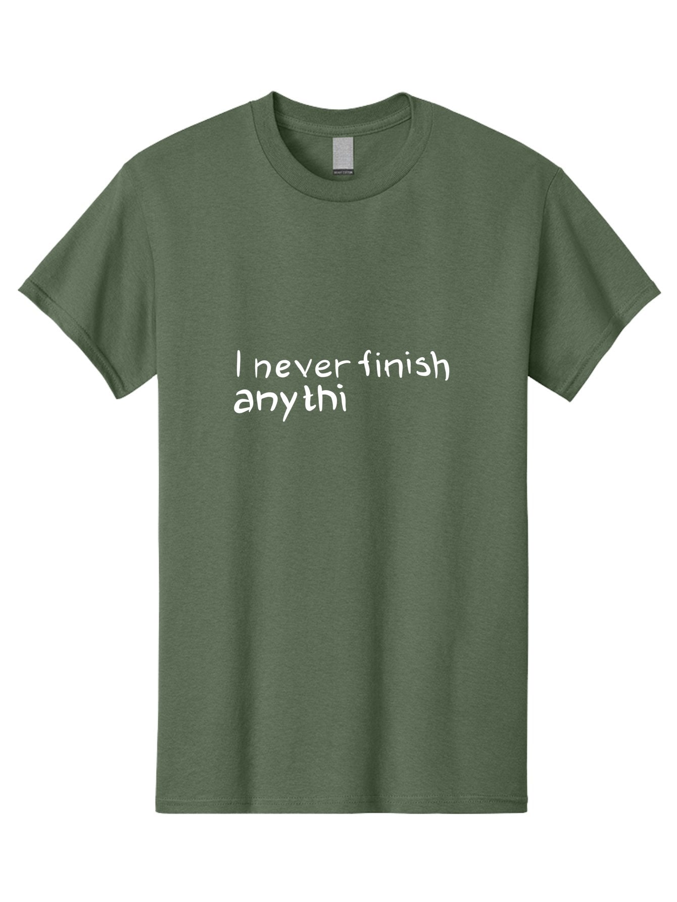 I-Never-Finish-Anythi Men'S Graphic Tee, 100% Cotton, Comfortable Casual Summer Wear, Machine Washable, Humorous Quote, Witty Phrase, Playful Typography, Funny Saying, Relatable Humor, Satirical Message, I Never Finish Anythi -  Aaa076 5