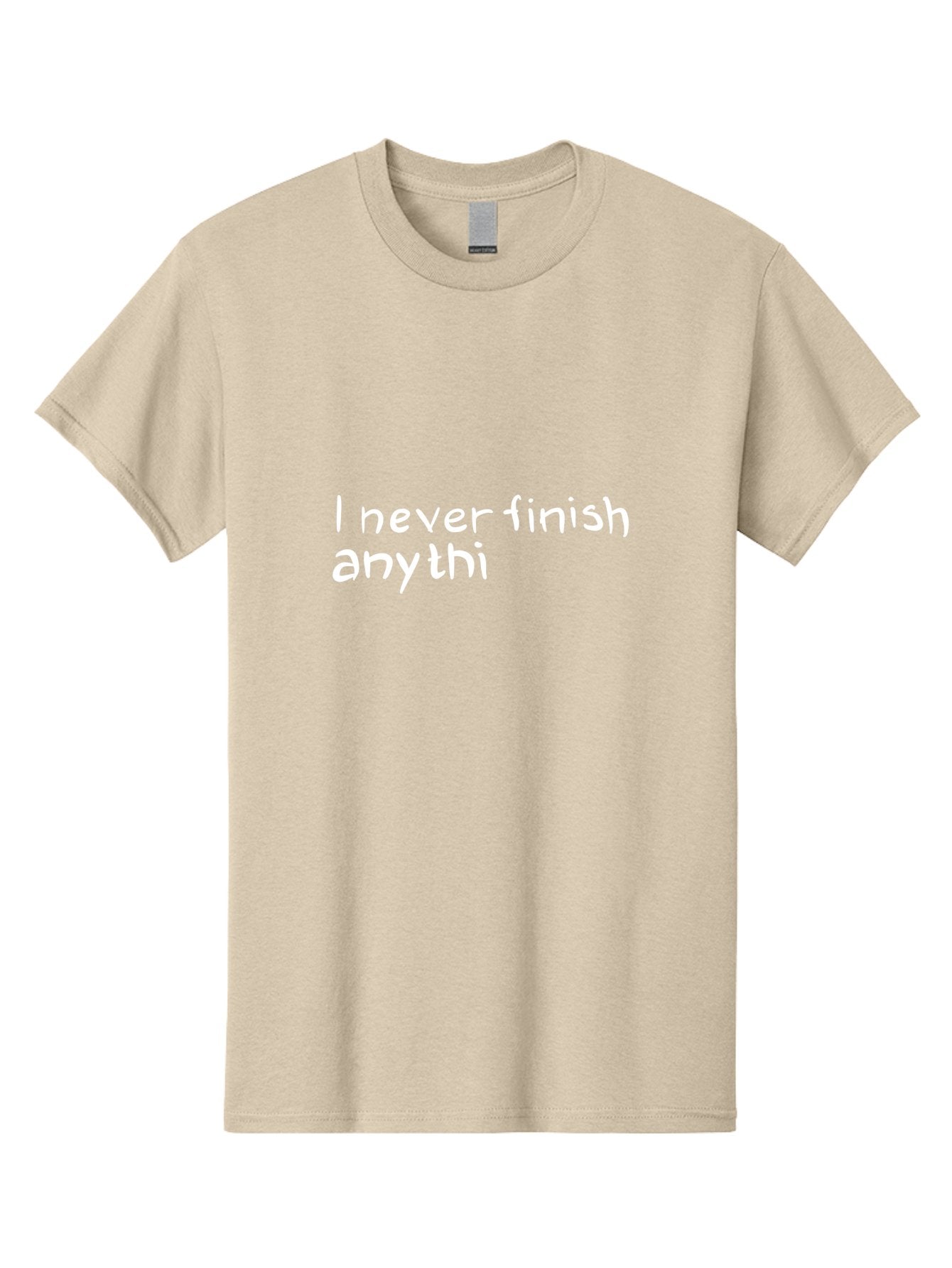 I-Never-Finish-Anythi Men'S Graphic Tee, 100% Cotton, Comfortable Casual Summer Wear, Machine Washable, Humorous Quote, Witty Phrase, Playful Typography, Funny Saying, Relatable Humor, Satirical Message, I Never Finish Anythi -  Aaa076 13
