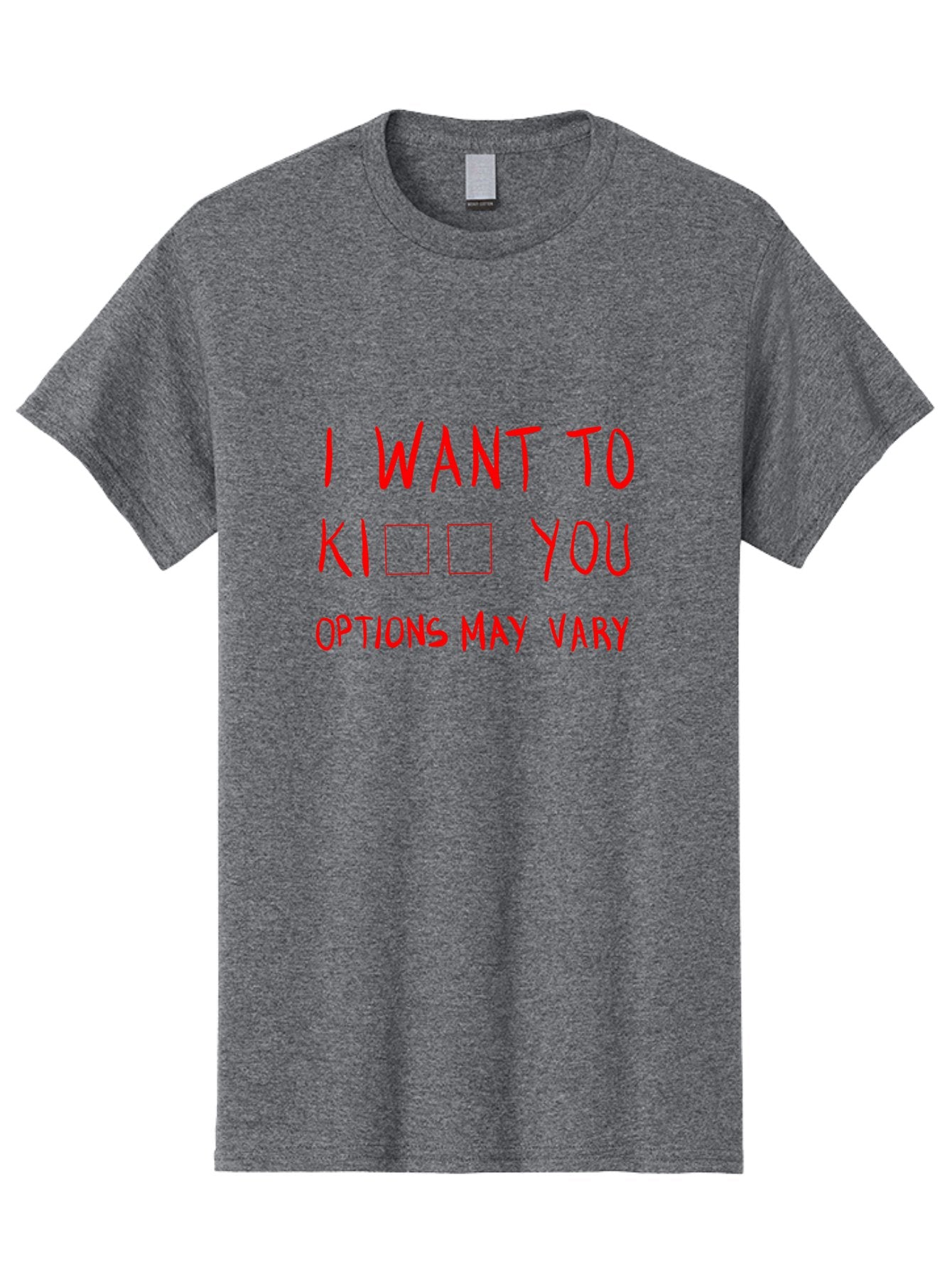 I-Want-To-Kill-You Men'S Graphic Tee, 100% Cotton, Comfortable Casual Summer Wear, Machine Washable, Humorous Graphic, Funny Sayings, Quirky Phrases, Sarcastic Humor, Ironic Expression, Playful Violence, Options May Vary, Meme Inspiration, -  Aaa079 25