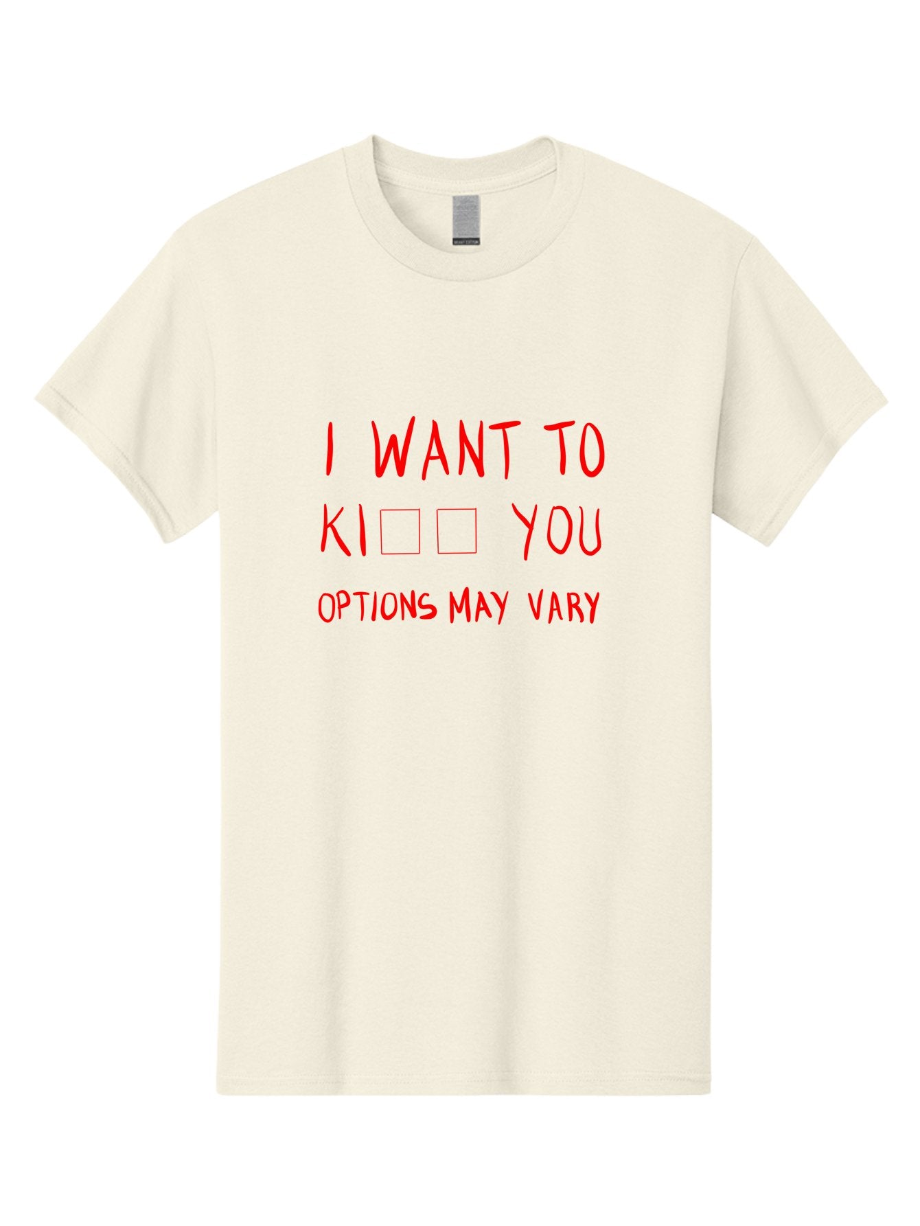 I-Want-To-Kill-You Men'S Graphic Tee, 100% Cotton, Comfortable Casual Summer Wear, Machine Washable, Humorous Graphic, Funny Sayings, Quirky Phrases, Sarcastic Humor, Ironic Expression, Playful Violence, Options May Vary, Meme Inspiration, -  Aaa079