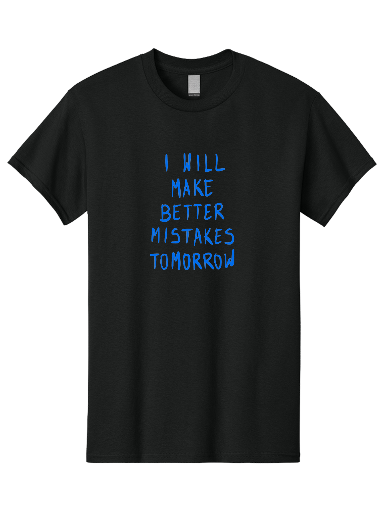 I-Will-Make-Better-Mistakes-Tomorrow Men'S Graphic Tee, 100% Cotton, Comfortable Casual Summer Wear, Machine Washable, Motivational Quote, Inspirational Saying, Humorous Phrase, Daily Affirmation, Self-Improvement, Personal Growth, -  Aaa080