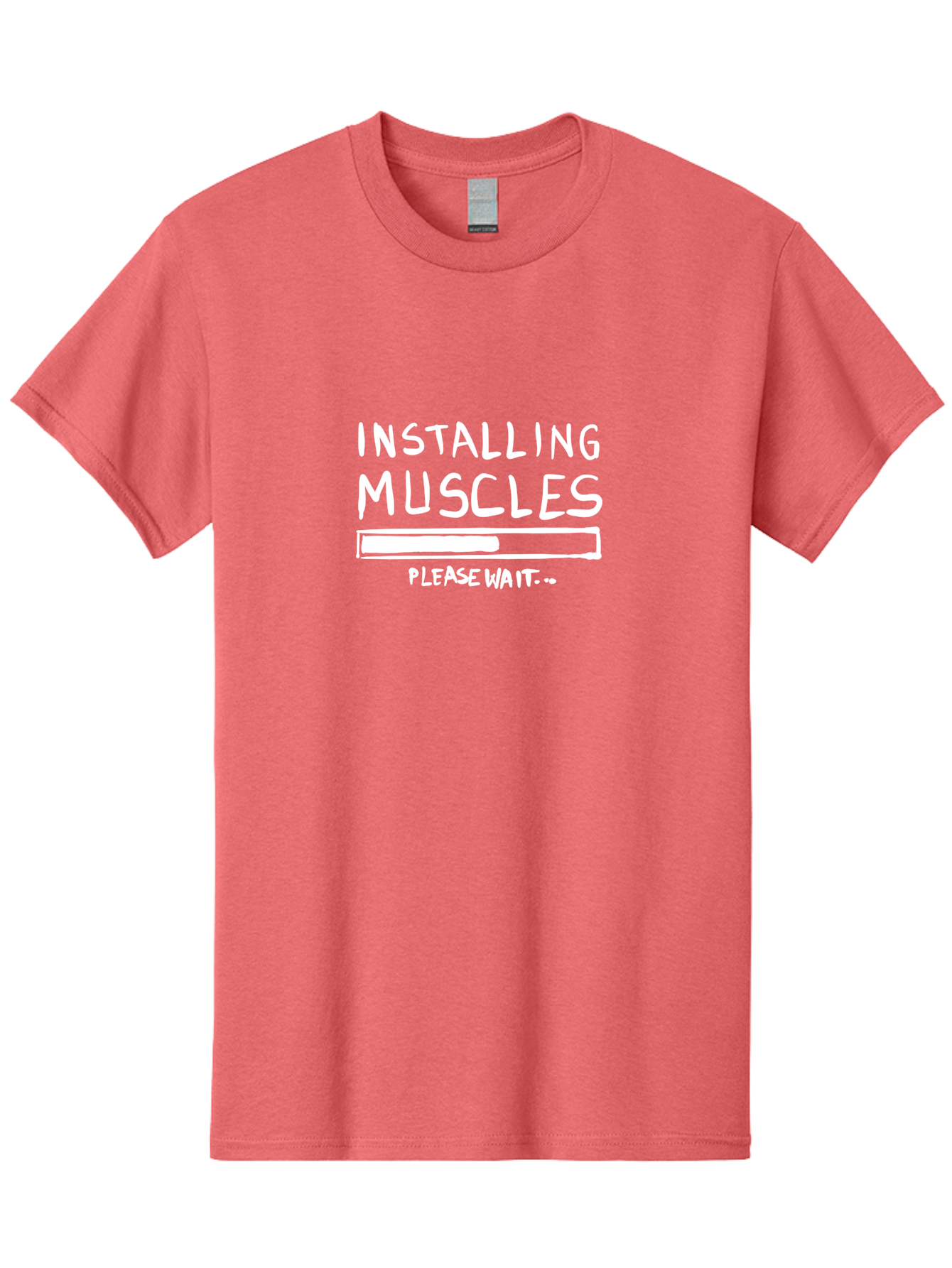 Installing-Muscles Men'S Graphic Tee, 100% Cotton, Comfortable Casual Summer Wear, Machine Washable, Installing Muscles, Gym Humor, Fitness Motivation, Progress Bar, Workout Joke, Please Wait, Fitness Quote -  Aaa081 23
