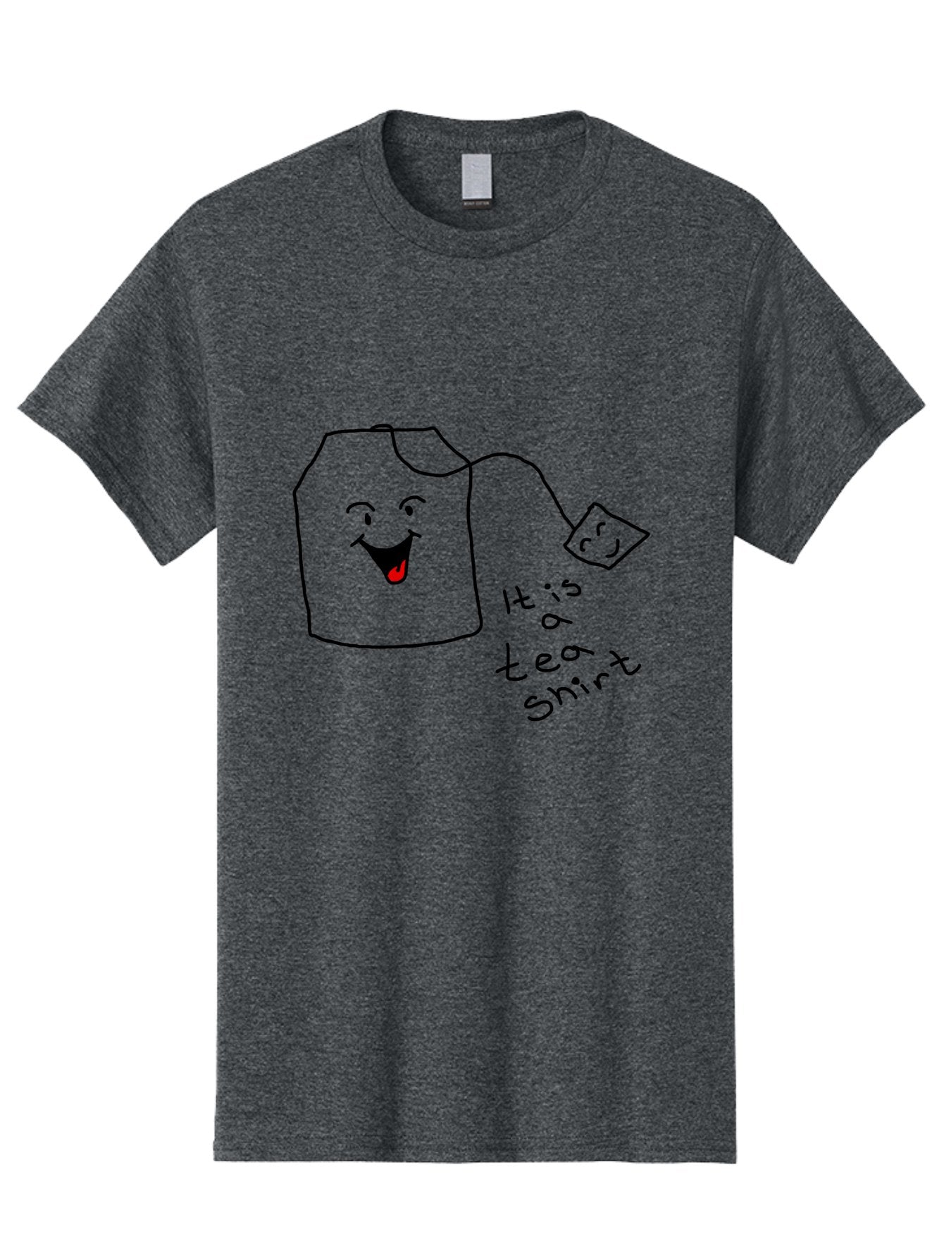 It-Is-Tea-Shirt Men'S Graphic Tee, 100% Cotton, Comfortable Casual Summer Wear, Machine Washable, Funny Pun, Cartoon Character, Tea Cup, Smiling Face, Tea Bag, Playful Joke, Wordplay, Humorous Image, Cute Design, Simple Drawing, Comical Art -  Aaa082
