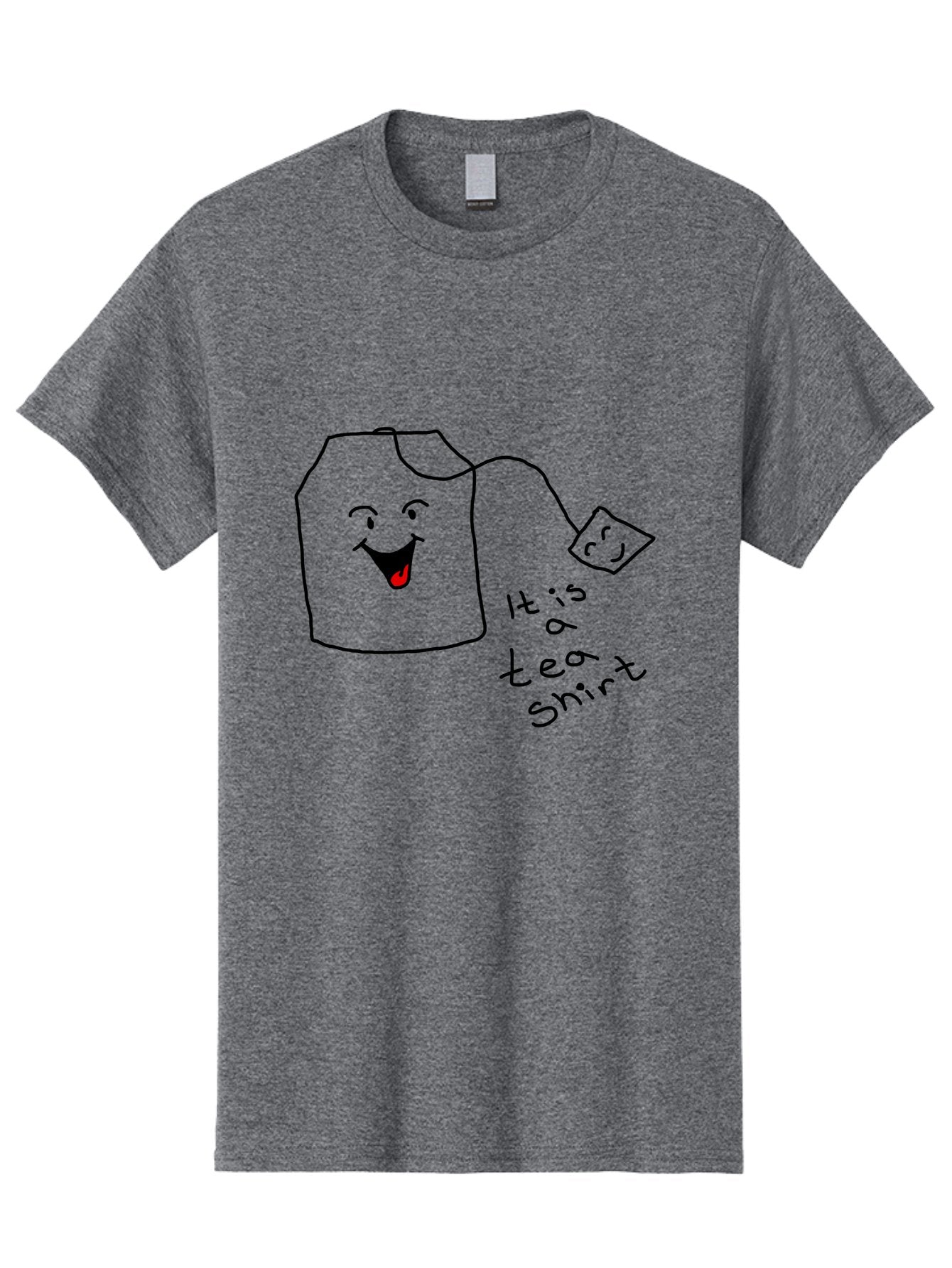It-Is-Tea-Shirt Men'S Graphic Tee, 100% Cotton, Comfortable Casual Summer Wear, Machine Washable, Funny Pun, Cartoon Character, Tea Cup, Smiling Face, Tea Bag, Playful Joke, Wordplay, Humorous Image, Cute Design, Simple Drawing, Comical Art -  Aaa082 3