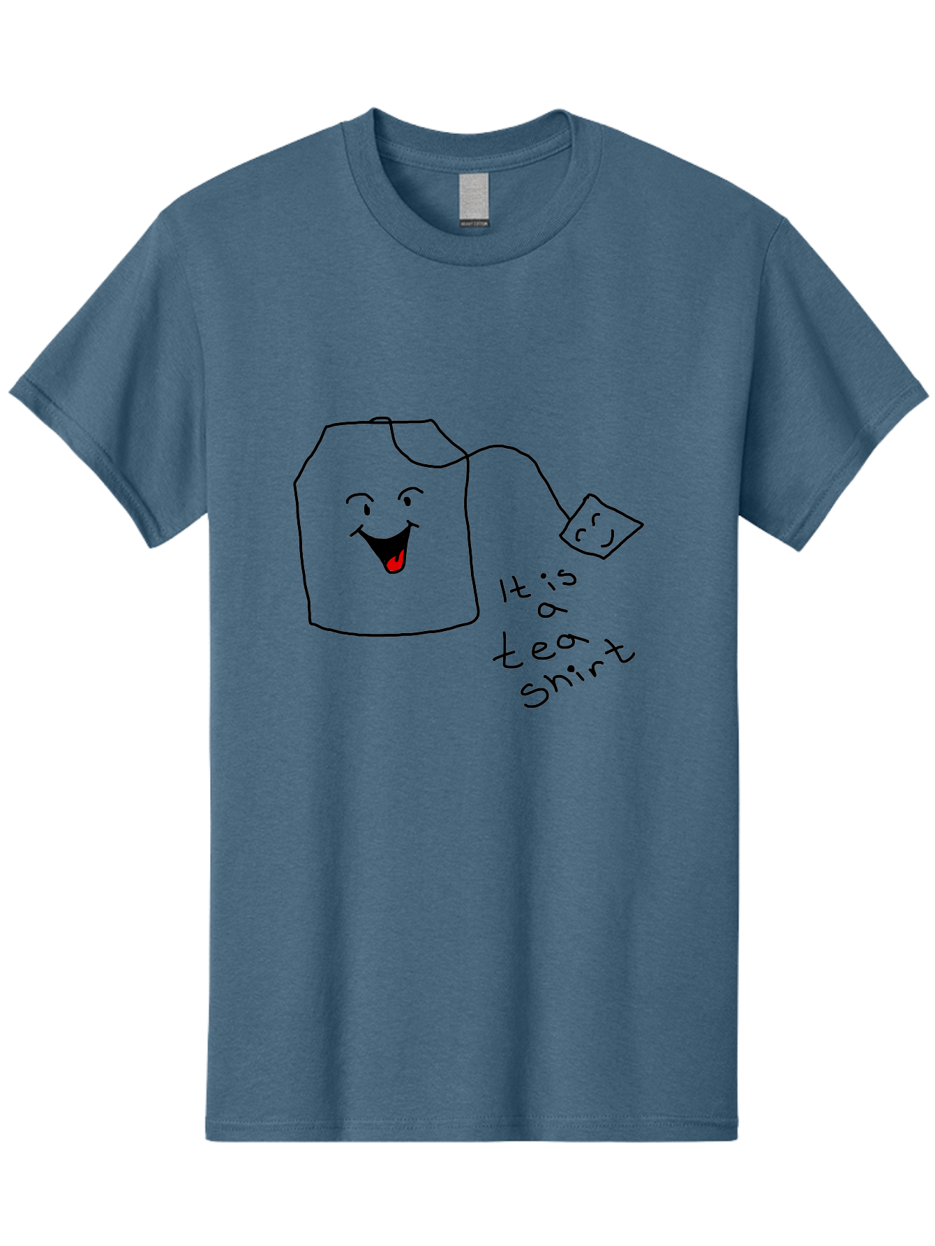 It-Is-Tea-Shirt Men'S Graphic Tee, 100% Cotton, Comfortable Casual Summer Wear, Machine Washable, Funny Pun, Cartoon Character, Tea Cup, Smiling Face, Tea Bag, Playful Joke, Wordplay, Humorous Image, Cute Design, Simple Drawing, Comical Art -  Aaa082 7
