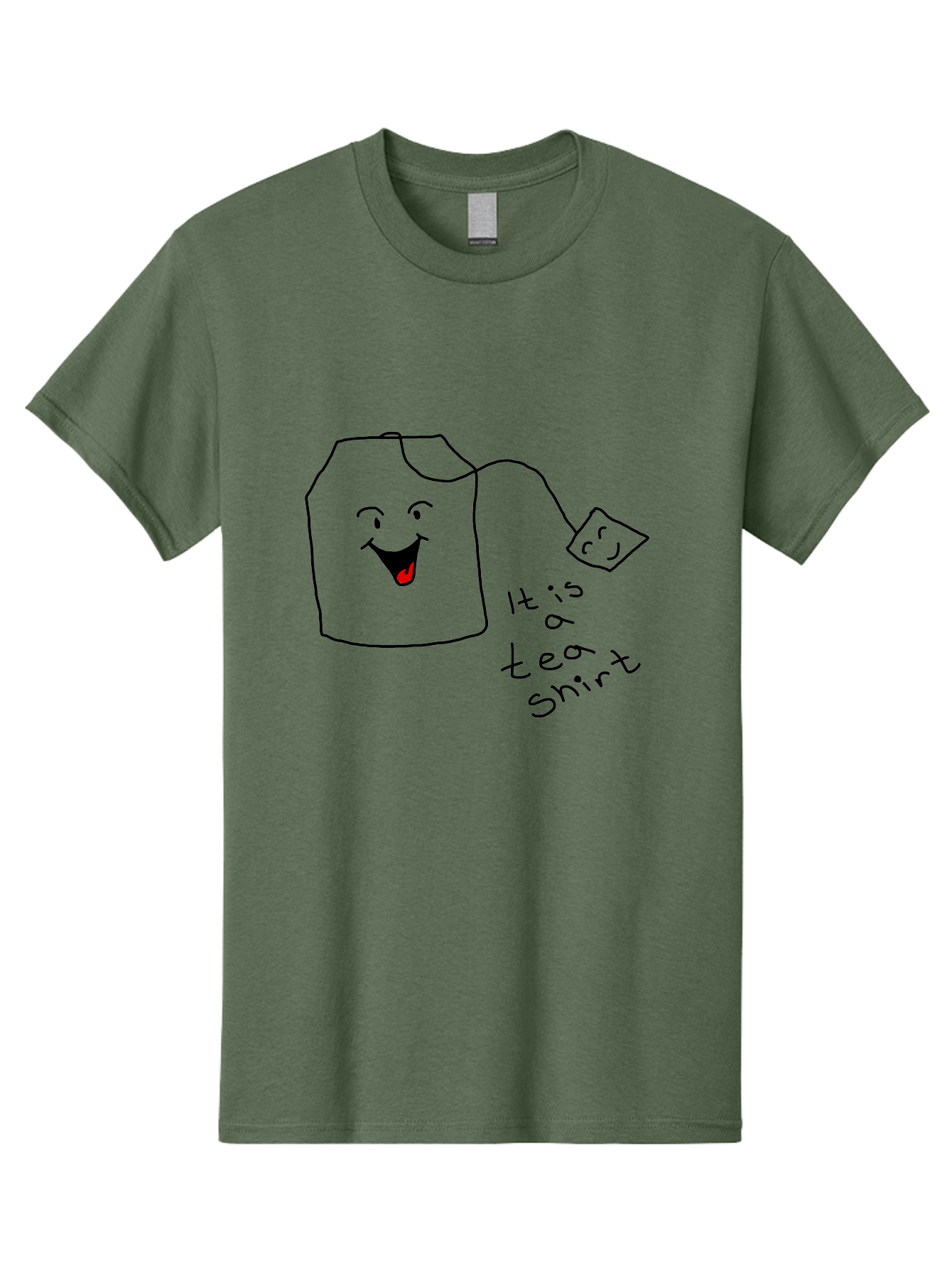 It-Is-Tea-Shirt Men'S Graphic Tee, 100% Cotton, Comfortable Casual Summer Wear, Machine Washable, Funny Pun, Cartoon Character, Tea Cup, Smiling Face, Tea Bag, Playful Joke, Wordplay, Humorous Image, Cute Design, Simple Drawing, Comical Art -  Aaa082 13