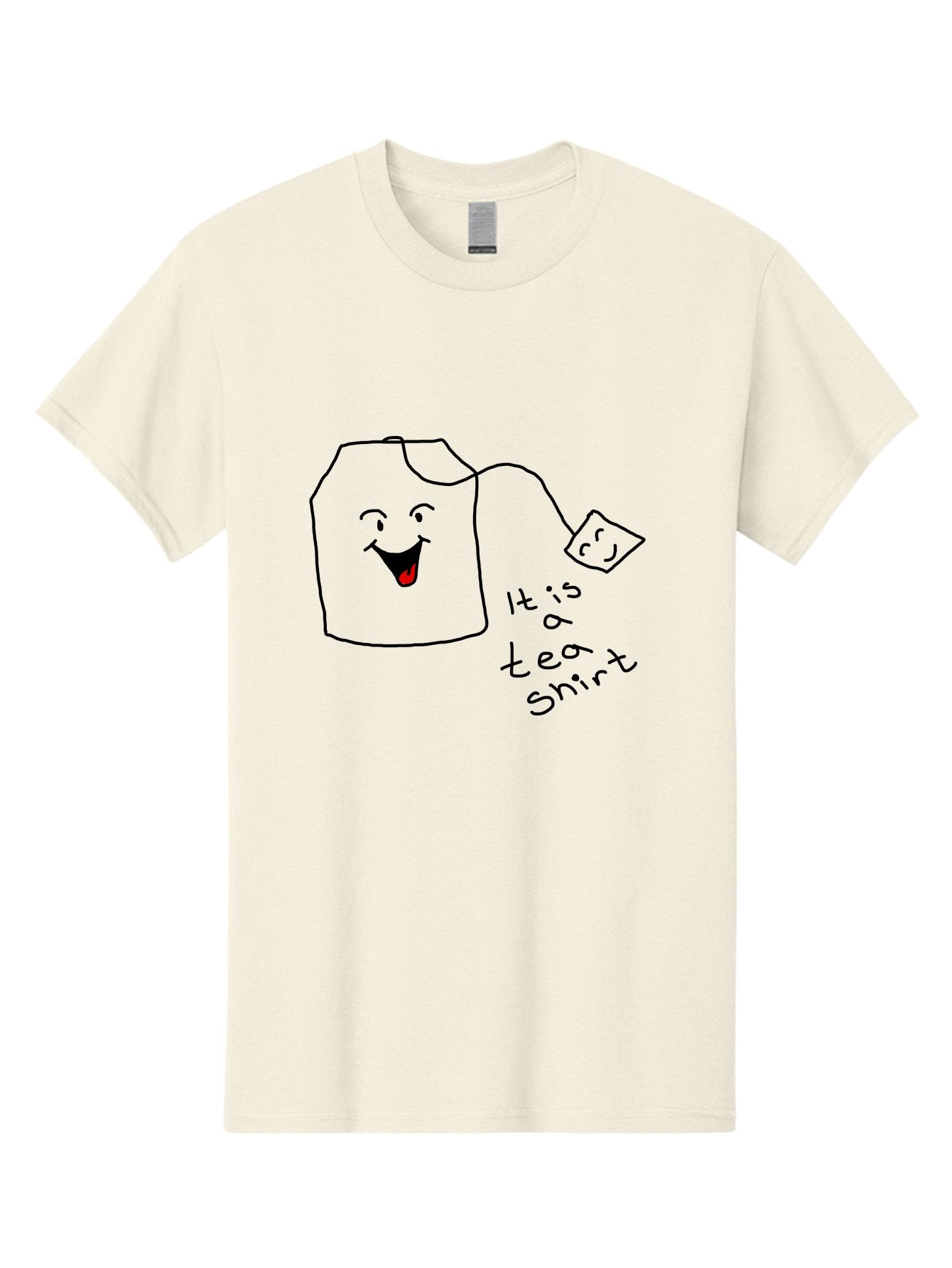 It-Is-Tea-Shirt Men'S Graphic Tee, 100% Cotton, Comfortable Casual Summer Wear, Machine Washable, Funny Pun, Cartoon Character, Tea Cup, Smiling Face, Tea Bag, Playful Joke, Wordplay, Humorous Image, Cute Design, Simple Drawing, Comical Art -  Aaa082 11