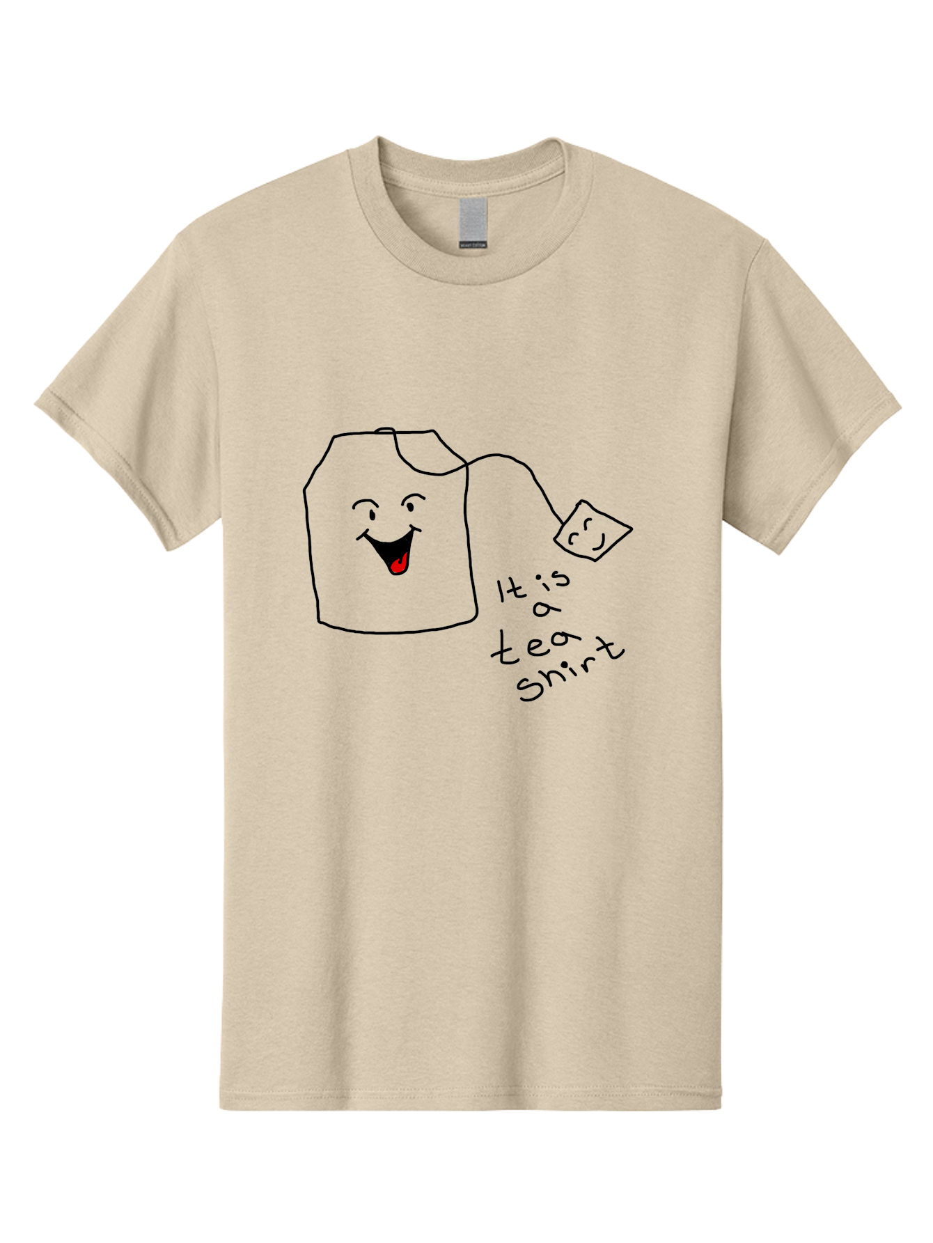 It-Is-Tea-Shirt Men'S Graphic Tee, 100% Cotton, Comfortable Casual Summer Wear, Machine Washable, Funny Pun, Cartoon Character, Tea Cup, Smiling Face, Tea Bag, Playful Joke, Wordplay, Humorous Image, Cute Design, Simple Drawing, Comical Art -  Aaa082 3