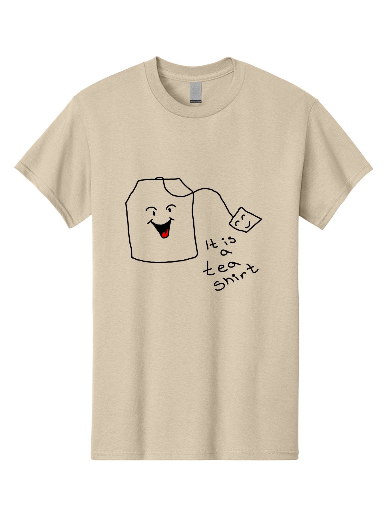 It-Is-Tea-Shirt Men'S Graphic Tee, 100% Cotton, Comfortable Casual Summer Wear, Machine Washable, Funny Pun, Cartoon Character, Tea Cup, Smiling Face, Tea Bag, Playful Joke, Wordplay, Humorous Image, Cute Design, Simple Drawing, Comical Art -  Aaa082 5
