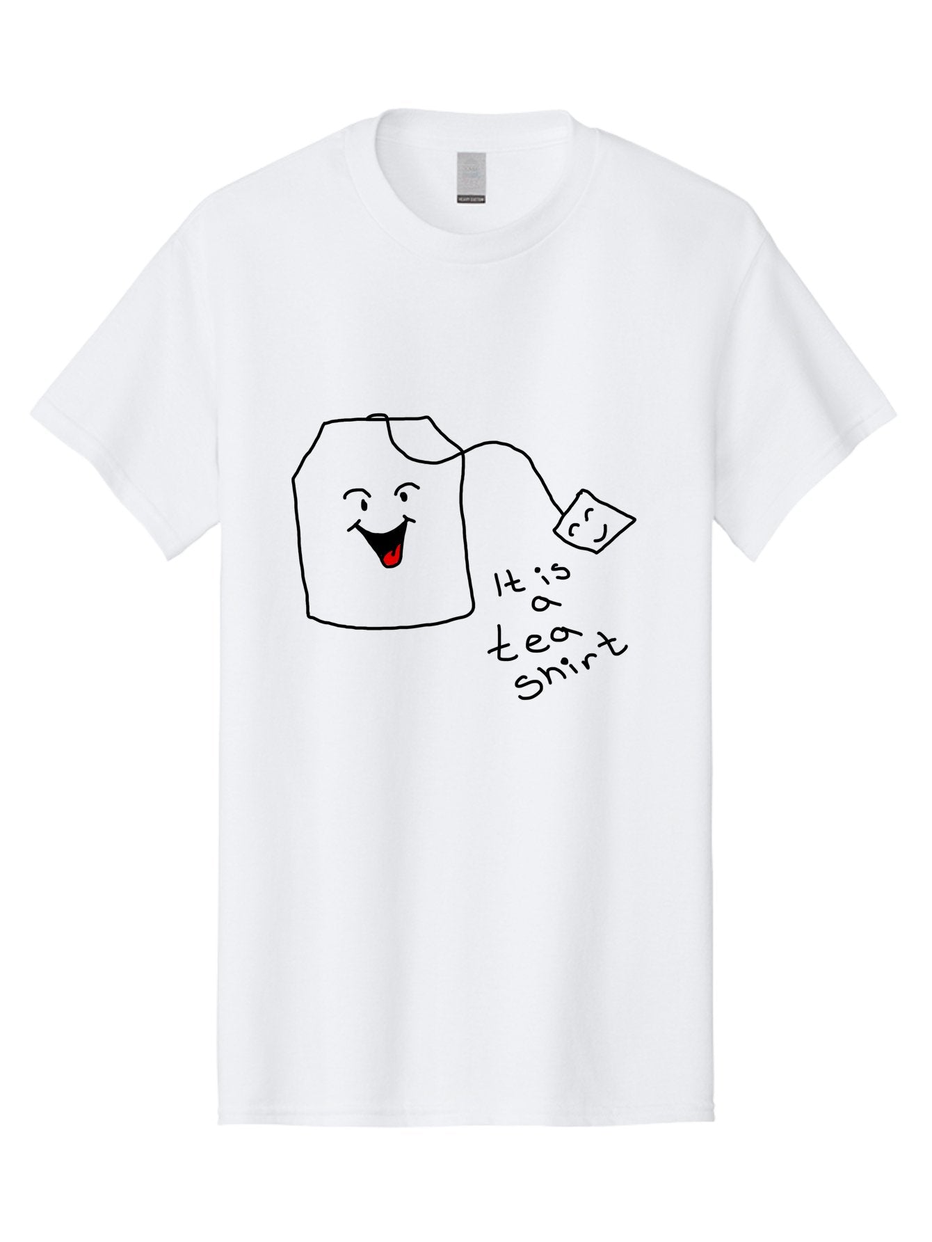 It-Is-Tea-Shirt Men'S Graphic Tee, 100% Cotton, Comfortable Casual Summer Wear, Machine Washable, Funny Pun, Cartoon Character, Tea Cup, Smiling Face, Tea Bag, Playful Joke, Wordplay, Humorous Image, Cute Design, Simple Drawing, Comical Art -  Aaa082 21