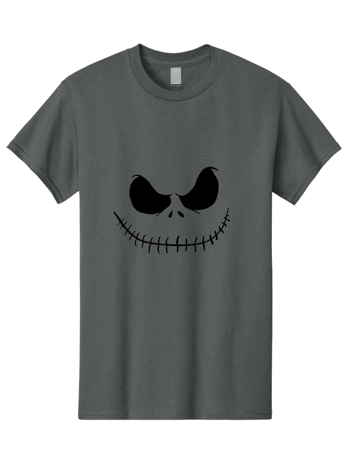 Jack-Skellington-Face Men'S Graphic Tee, 100% Cotton, Comfortable Casual Summer Wear, Machine Washable, Jack Skellington Face, The Nightmare Before Christmas Character, Spooky Face, Black Silhouette, Stitched Smile, Halloween Icon, -  Aaa083 9
