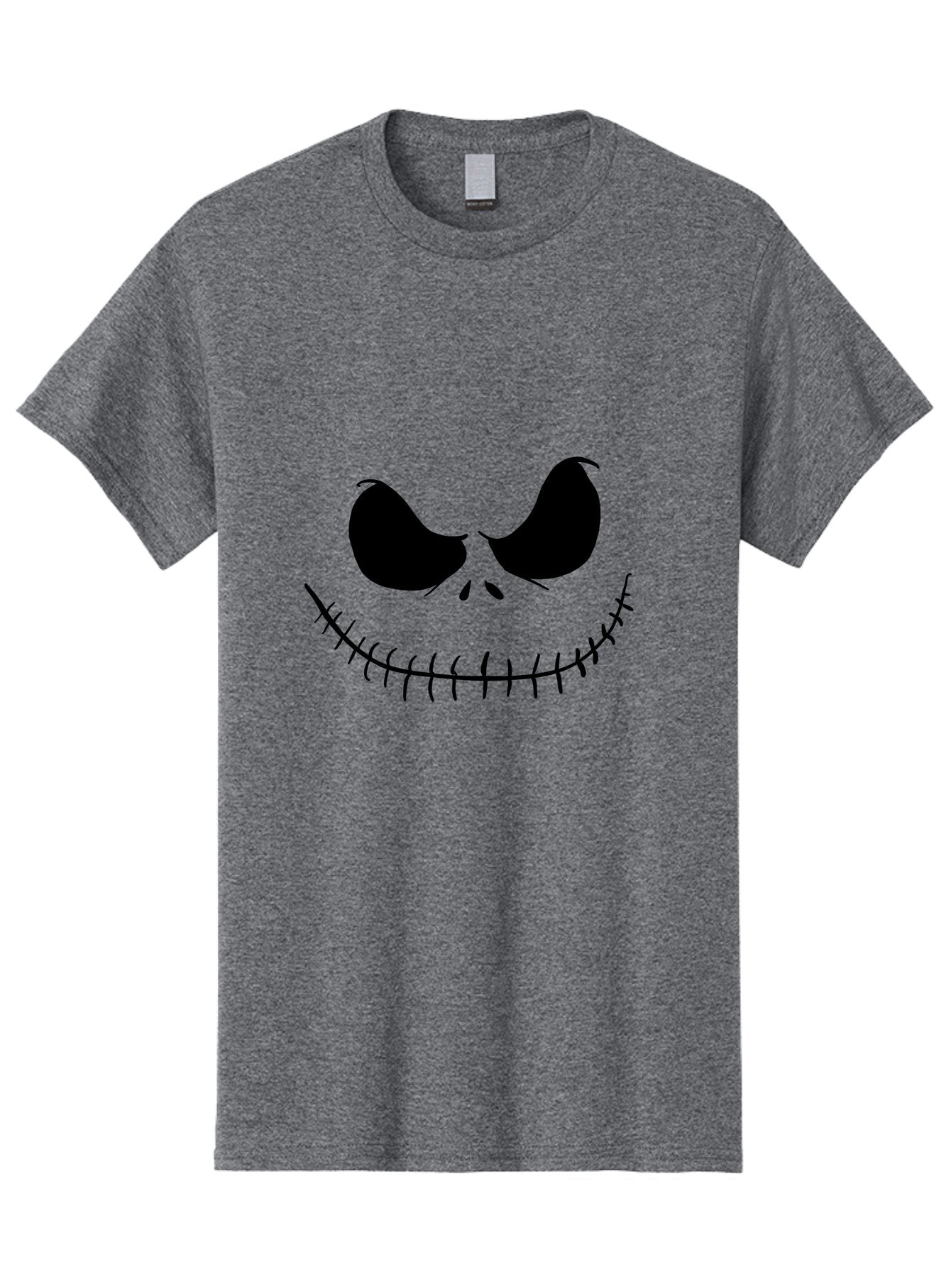Jack-Skellington-Face Men'S Graphic Tee, 100% Cotton, Comfortable Casual Summer Wear, Machine Washable, Jack Skellington Face, The Nightmare Before Christmas Character, Spooky Face, Black Silhouette, Stitched Smile, Halloween Icon, -  Aaa083 3