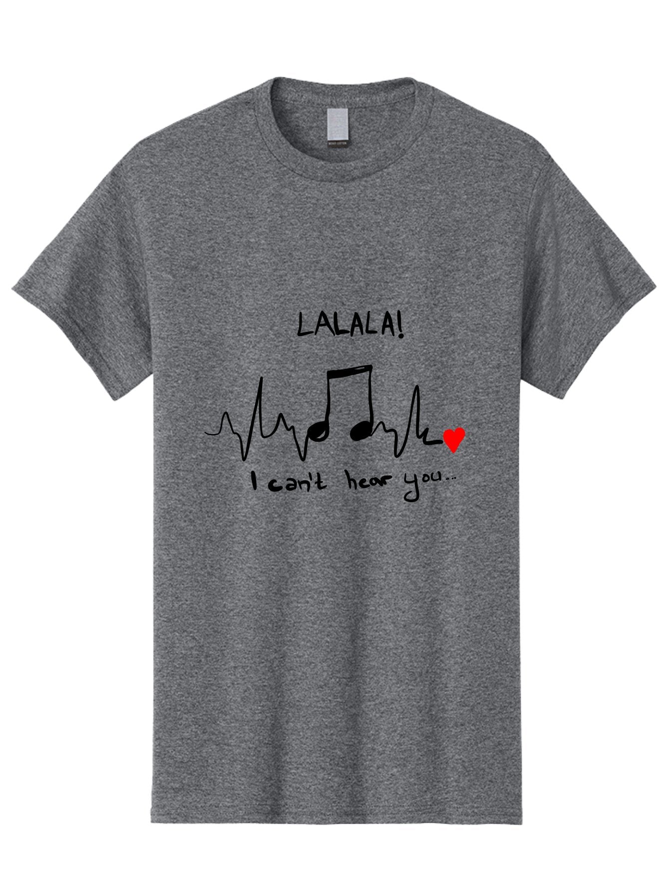 Lalala Men'S Graphic Tee, 100% Cotton, Comfortable Casual Summer Wear, Machine Washable, Musical Notes, Heartbeat Rhythm, Love Symbol, Melody, Harmony, Music Art, Quirky Design -  Aaa085 27
