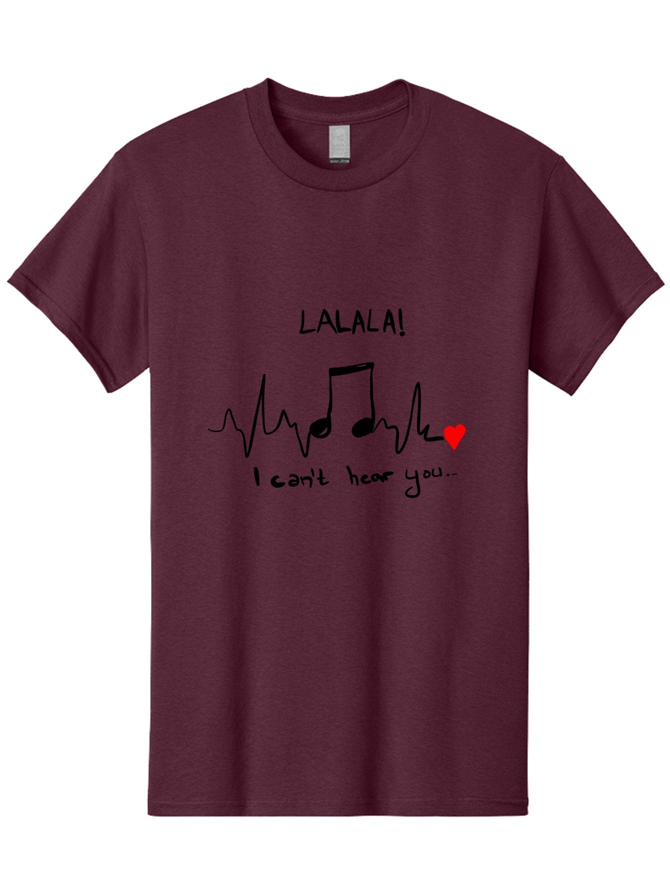 Lalala Men'S Graphic Tee, 100% Cotton, Comfortable Casual Summer Wear, Machine Washable, Musical Notes, Heartbeat Rhythm, Love Symbol, Melody, Harmony, Music Art, Quirky Design -  Aaa085 23