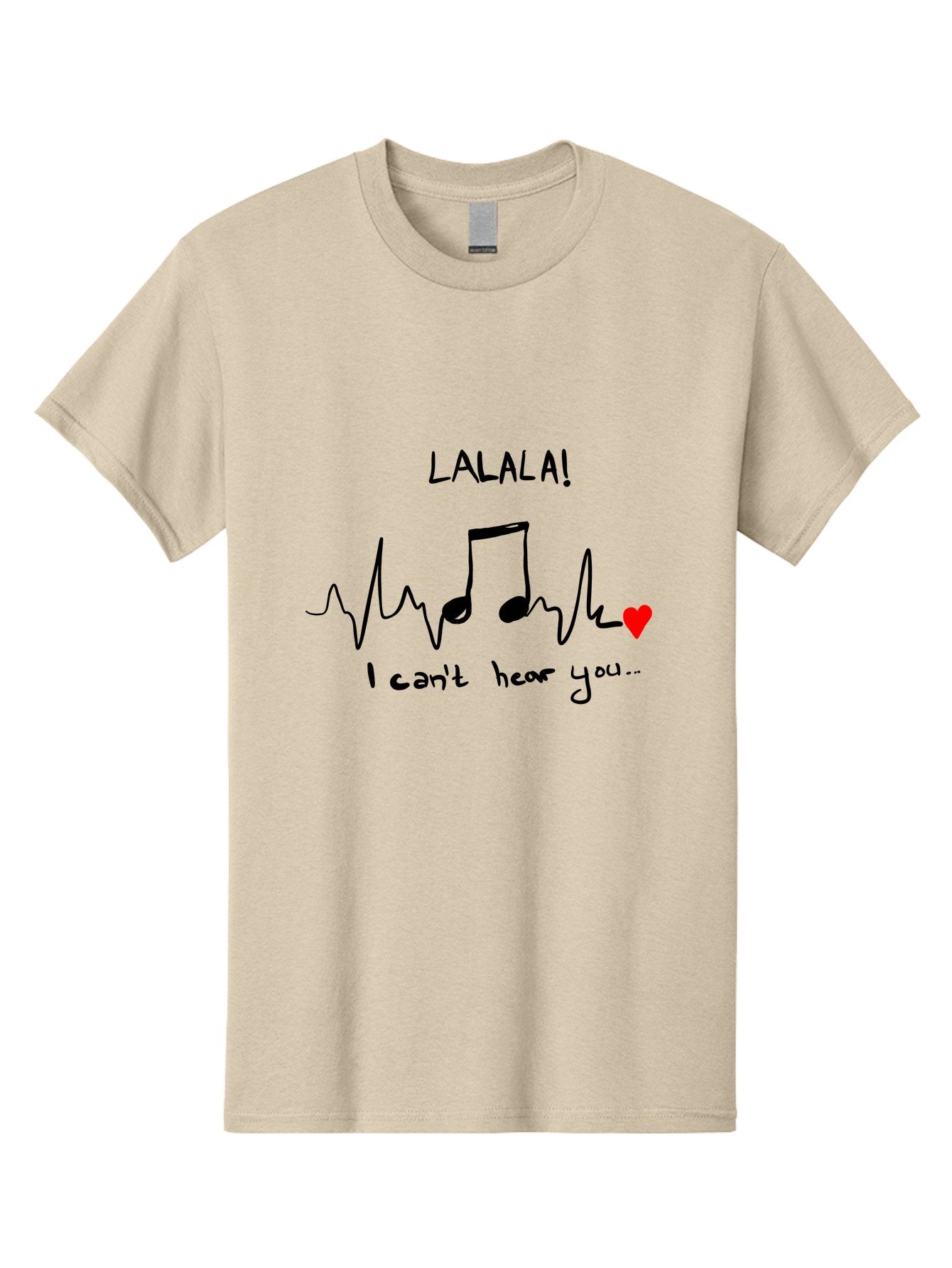 Lalala Men'S Graphic Tee, 100% Cotton, Comfortable Casual Summer Wear, Machine Washable, Musical Notes, Heartbeat Rhythm, Love Symbol, Melody, Harmony, Music Art, Quirky Design -  Aaa085 25