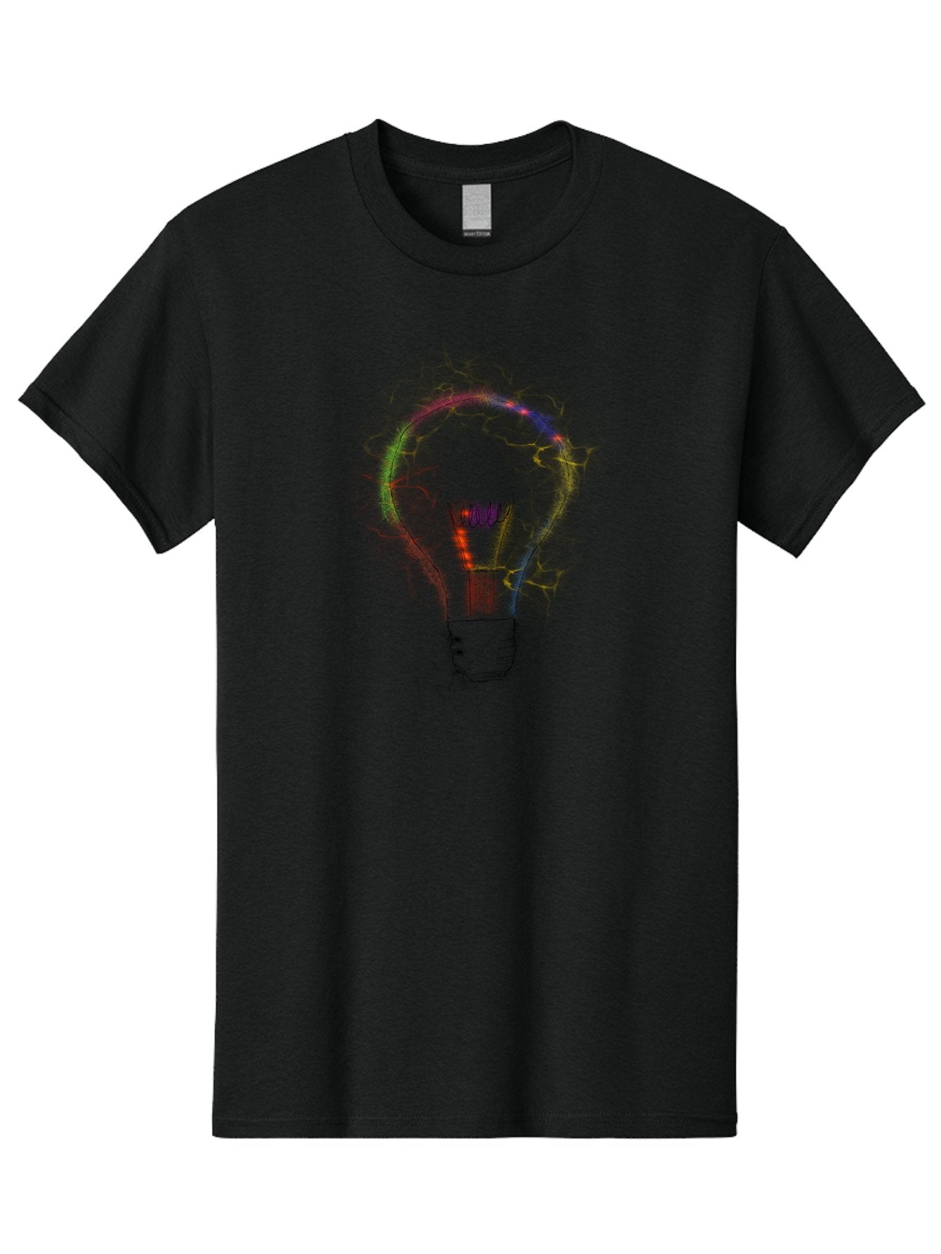 Light-Bulb-Sketch Men'S Graphic Tee, 100% Cotton, Comfortable Casual Summer Wear, Machine Washable, Light Bulb, Hand-Drawn Image, Creative Ideas, Innovative Concepts, Inspirational Symbol, Brainstorming, Problem-Solving -  Aaa087 7