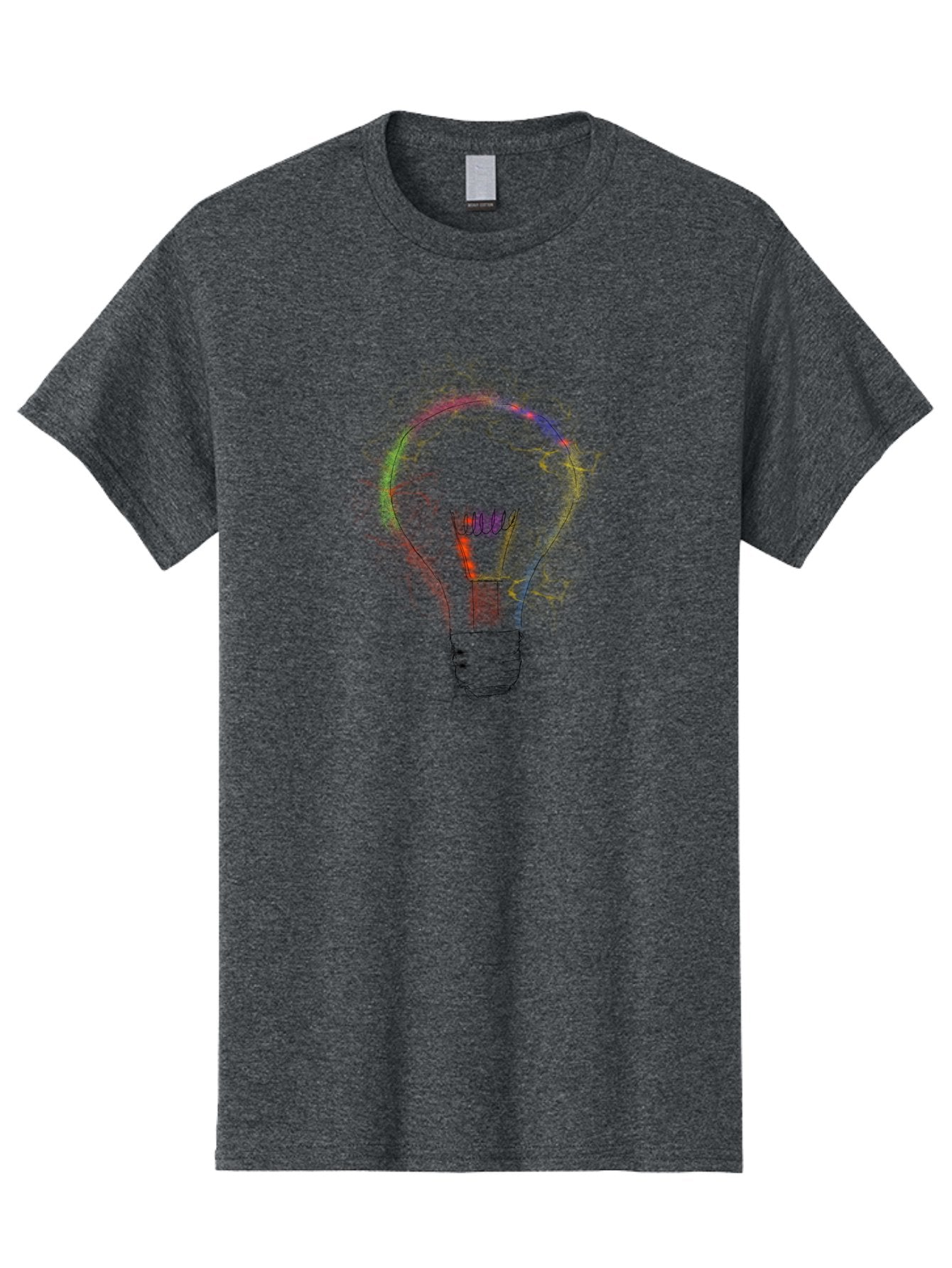 Light-Bulb-Sketch Men'S Graphic Tee, 100% Cotton, Comfortable Casual Summer Wear, Machine Washable, Light Bulb, Hand-Drawn Image, Creative Ideas, Innovative Concepts, Inspirational Symbol, Brainstorming, Problem-Solving -  Aaa087 27