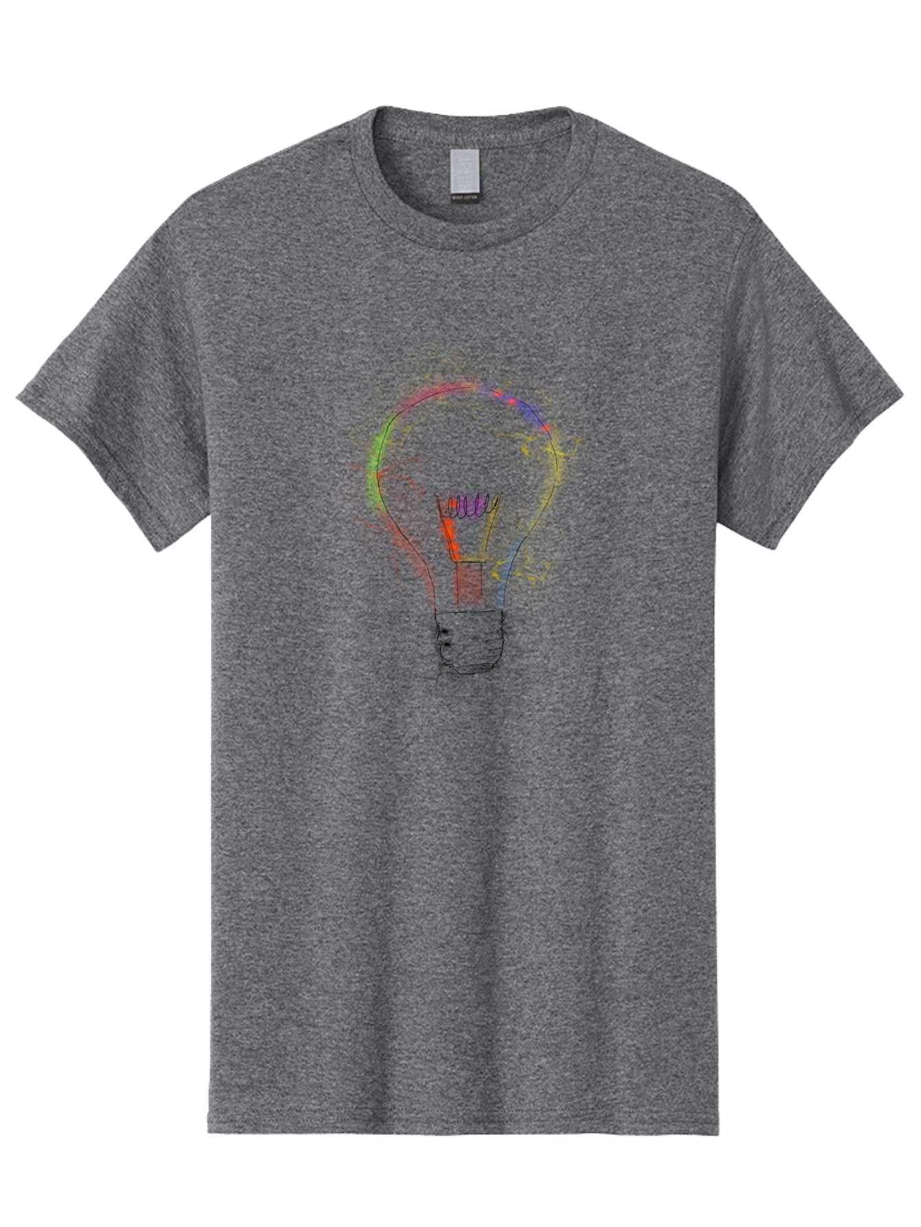 Light-Bulb-Sketch Men'S Graphic Tee, 100% Cotton, Comfortable Casual Summer Wear, Machine Washable, Light Bulb, Hand-Drawn Image, Creative Ideas, Innovative Concepts, Inspirational Symbol, Brainstorming, Problem-Solving -  Aaa087 17
