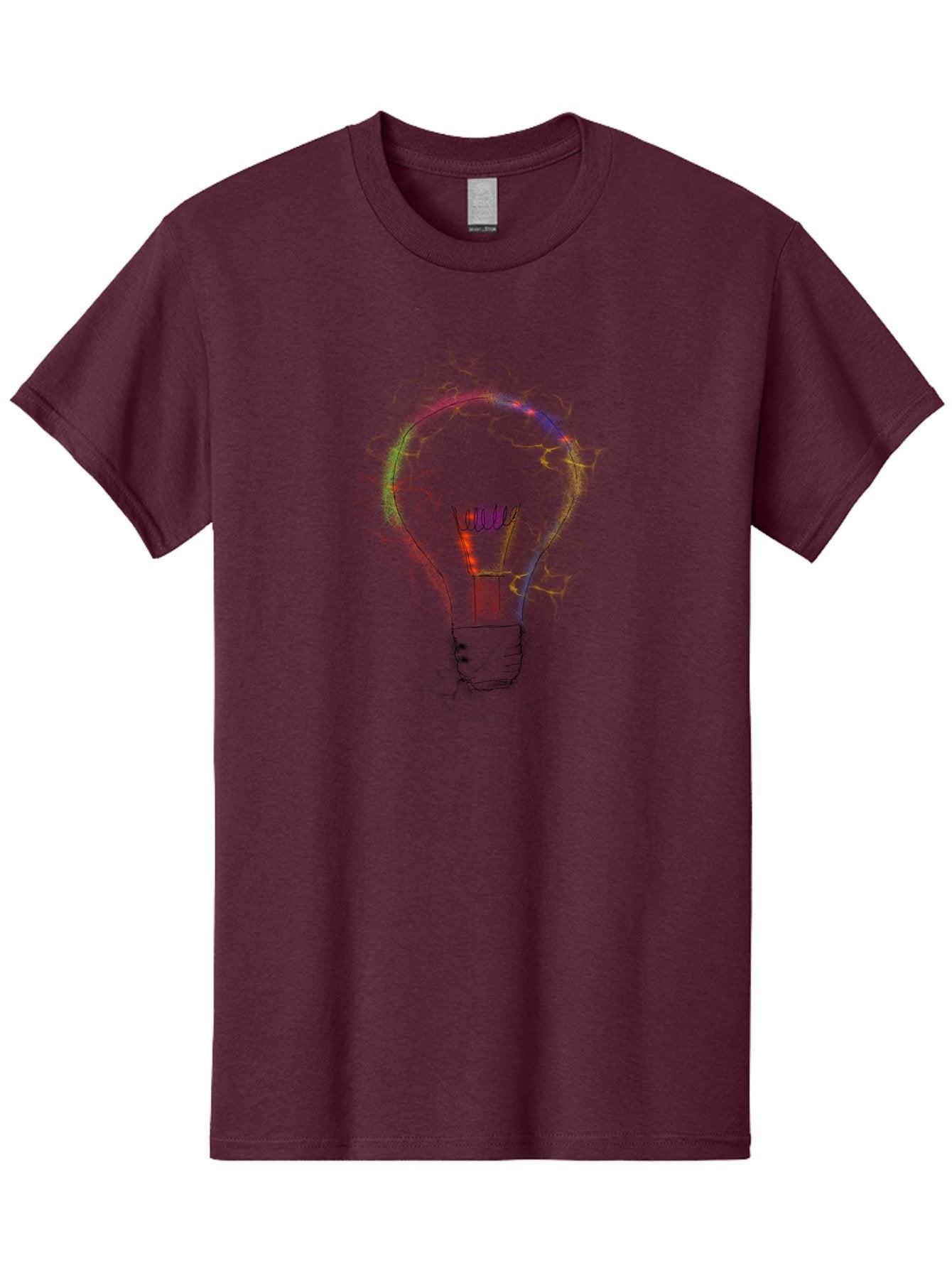 Light-Bulb-Sketch Men'S Graphic Tee, 100% Cotton, Comfortable Casual Summer Wear, Machine Washable, Light Bulb, Hand-Drawn Image, Creative Ideas, Innovative Concepts, Inspirational Symbol, Brainstorming, Problem-Solving -  Aaa087 23