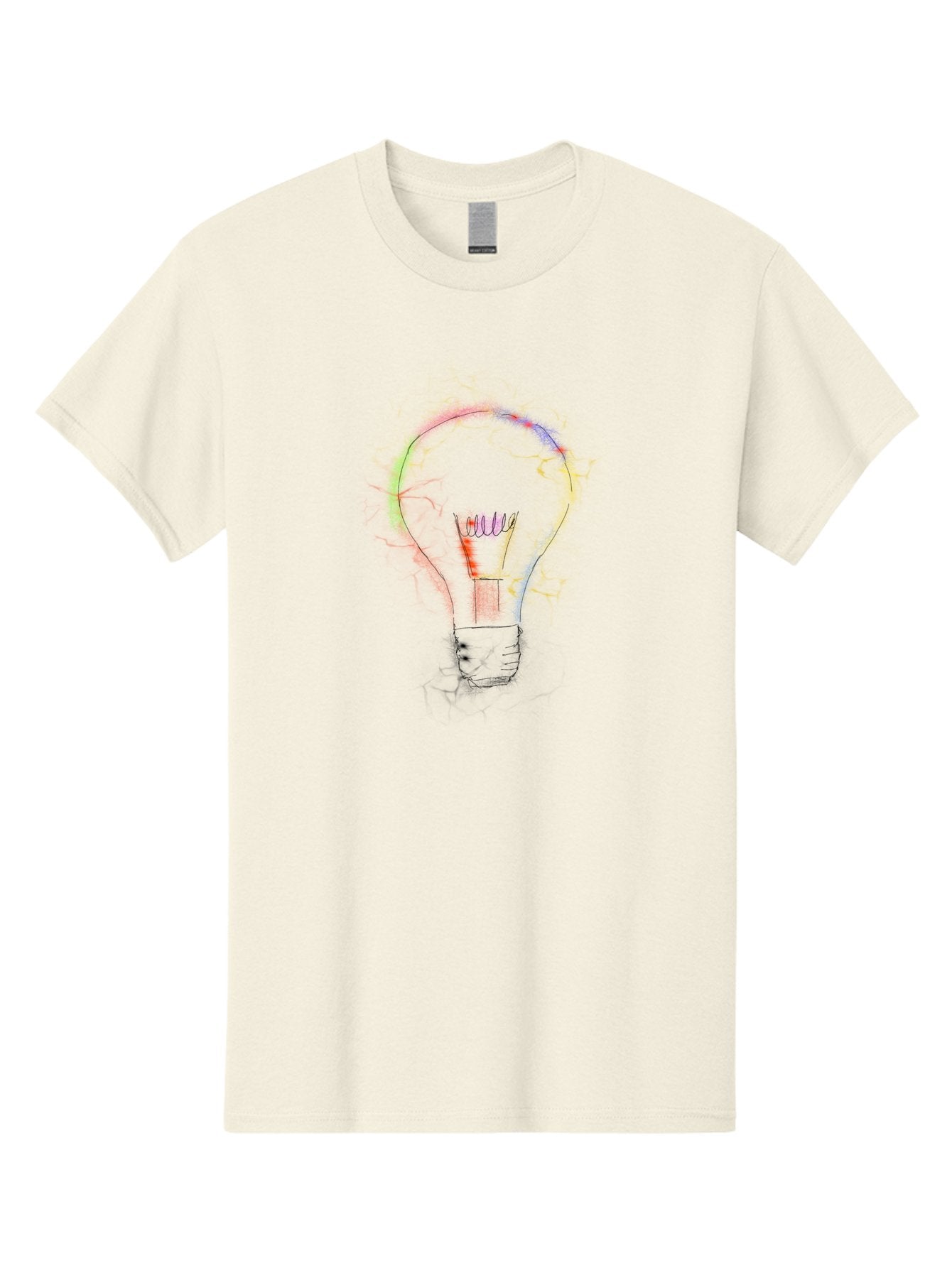 Light-Bulb-Sketch Men'S Graphic Tee, 100% Cotton, Comfortable Casual Summer Wear, Machine Washable, Light Bulb, Hand-Drawn Image, Creative Ideas, Innovative Concepts, Inspirational Symbol, Brainstorming, Problem-Solving -  Aaa087 15