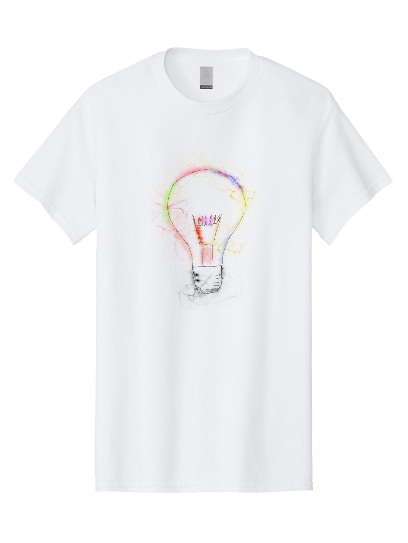 Light-Bulb-Sketch Men'S Graphic Tee, 100% Cotton, Comfortable Casual Summer Wear, Machine Washable, Light Bulb, Hand-Drawn Image, Creative Ideas, Innovative Concepts, Inspirational Symbol, Brainstorming, Problem-Solving -  Aaa087 11