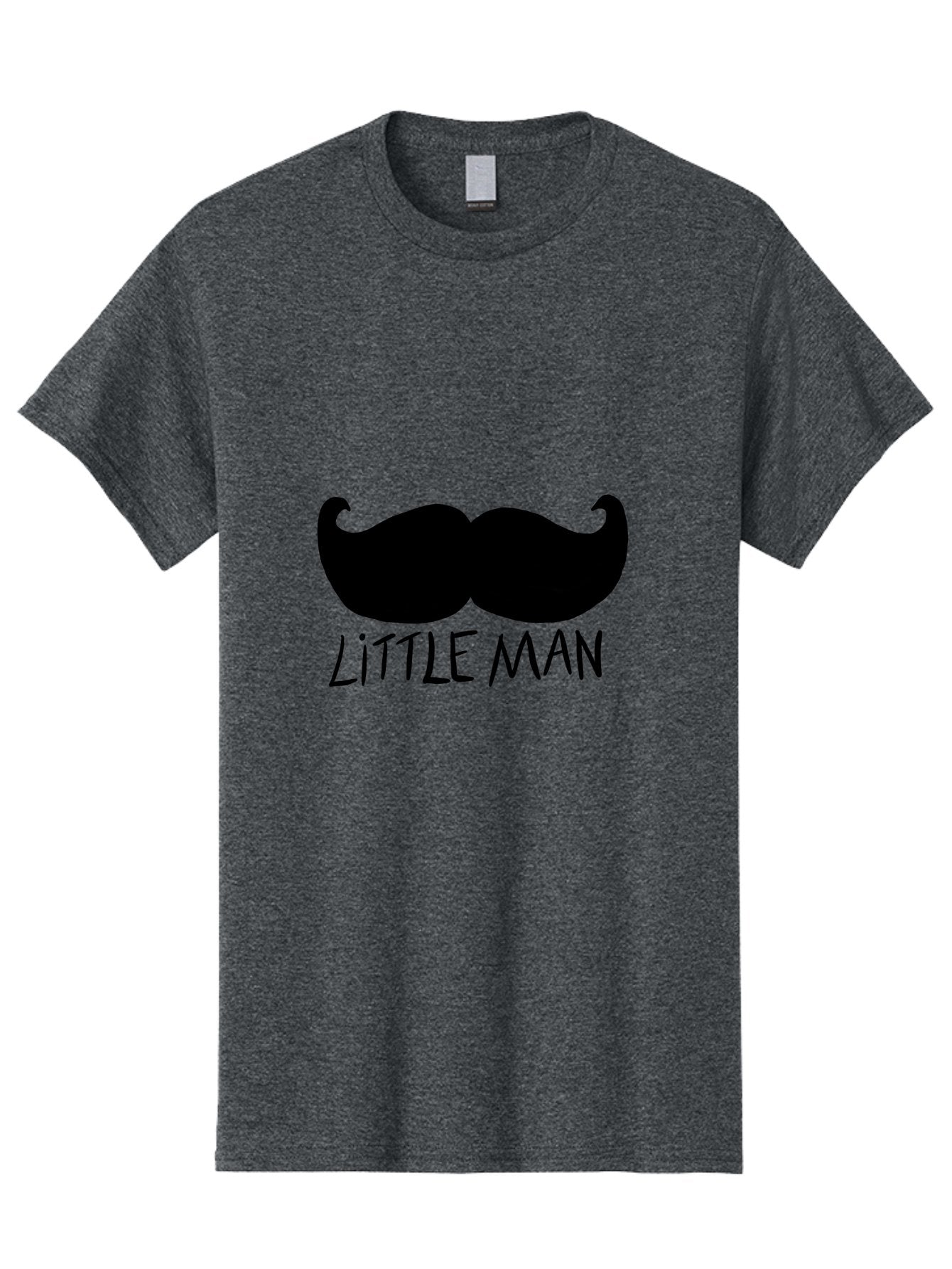 Little-Man Men'S Graphic Tee, 100% Cotton, Comfortable Casual Summer Wear, Machine Washable, Mustache Graphic, Little Man, Fashionable Mustache, Stylish Facial Hair, Masculine Logo, Bold Design, Minimalist Style -  Aaa089 9