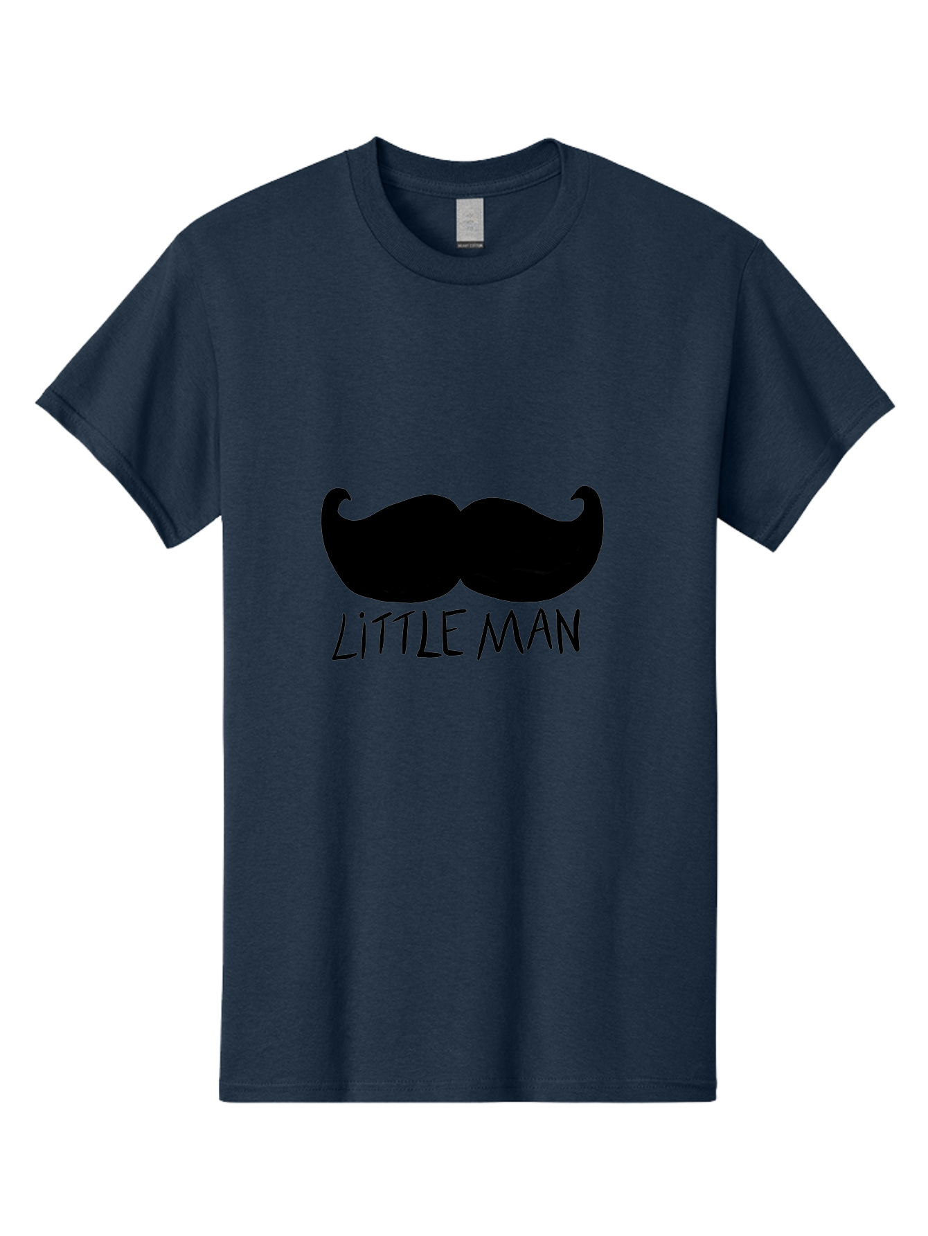 Little-Man Men'S Graphic Tee, 100% Cotton, Comfortable Casual Summer Wear, Machine Washable, Mustache Graphic, Little Man, Fashionable Mustache, Stylish Facial Hair, Masculine Logo, Bold Design, Minimalist Style -  Aaa089