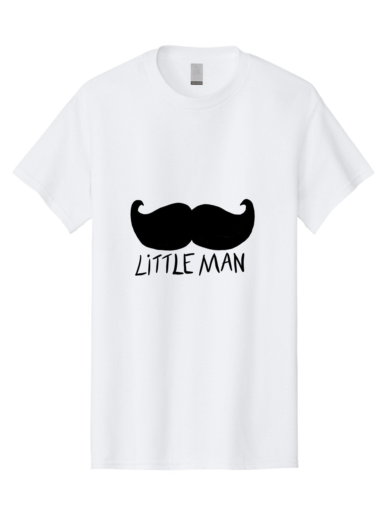 Little-Man Men'S Graphic Tee, 100% Cotton, Comfortable Casual Summer Wear, Machine Washable, Mustache Graphic, Little Man, Fashionable Mustache, Stylish Facial Hair, Masculine Logo, Bold Design, Minimalist Style -  Aaa089 17