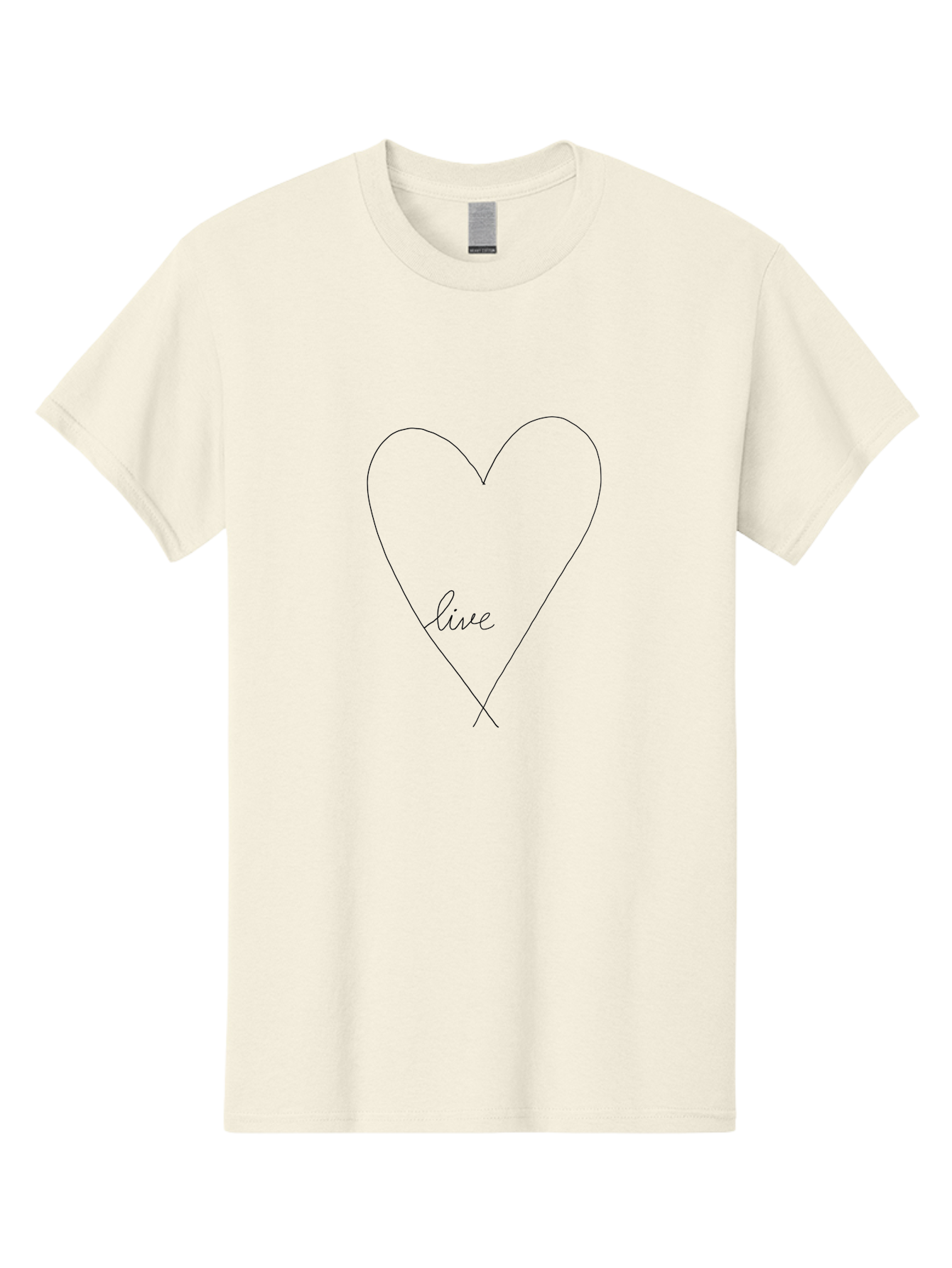 Live-Heart Men'S Graphic Tee, 100% Cotton, Comfortable Casual Summer Wear, Machine Washable, Simple Heart Shape, Minimalist Design, Cursive Text, Inspirational Quote, Motivational Symbol, Hand-Drawn Illustration, Love And Positivity -  Aaa090 9