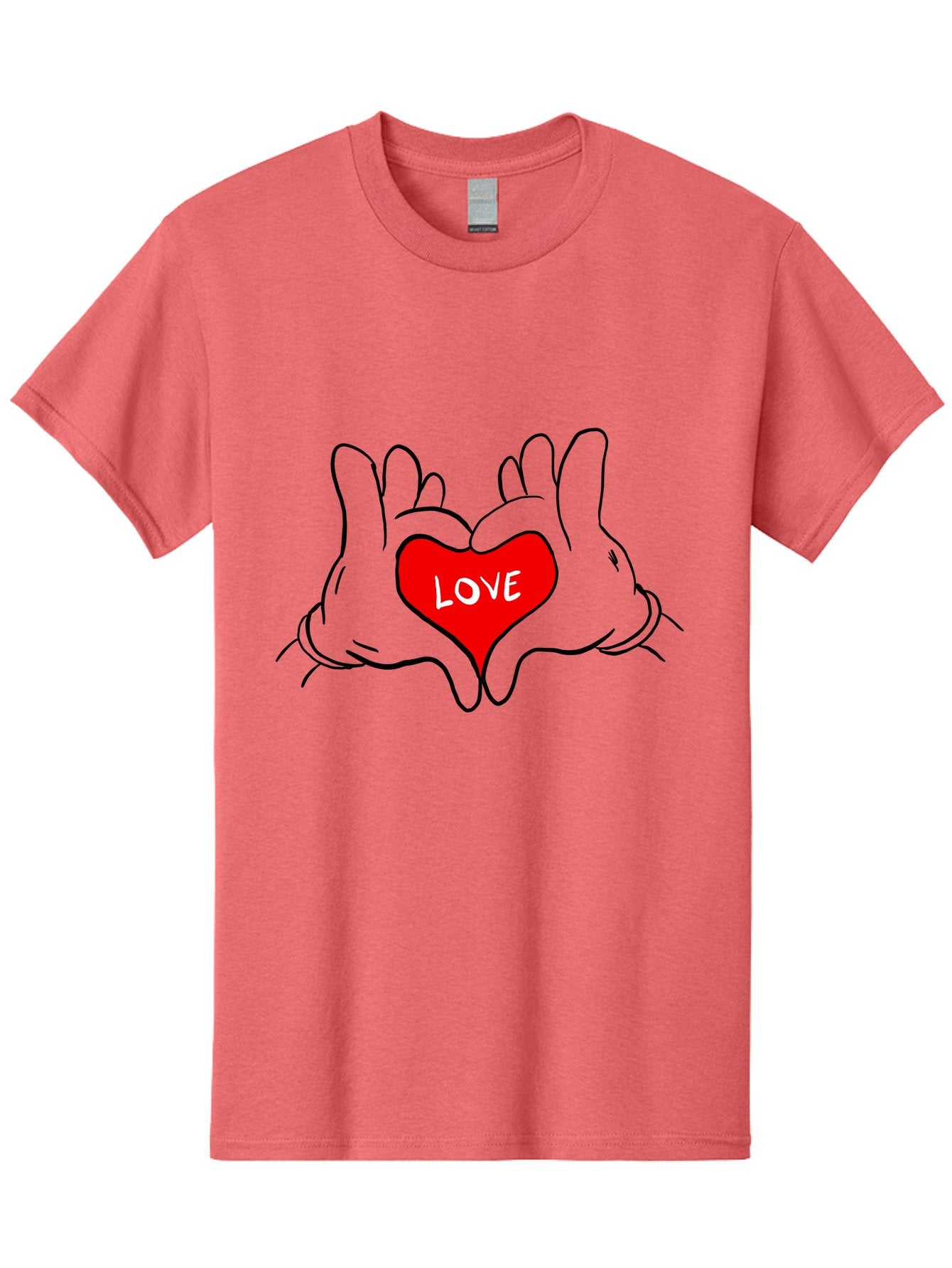 Love-Heart-Hands Men'S Graphic Tee, 100% Cotton, Comfortable Casual Summer Wear, Machine Washable, Hand Holding Heart, Symbol Of Love, Heart Shape, Love Message, Red Heart, Hands Together, Love Gesture, Heartwarming Symbol -  Aaa091