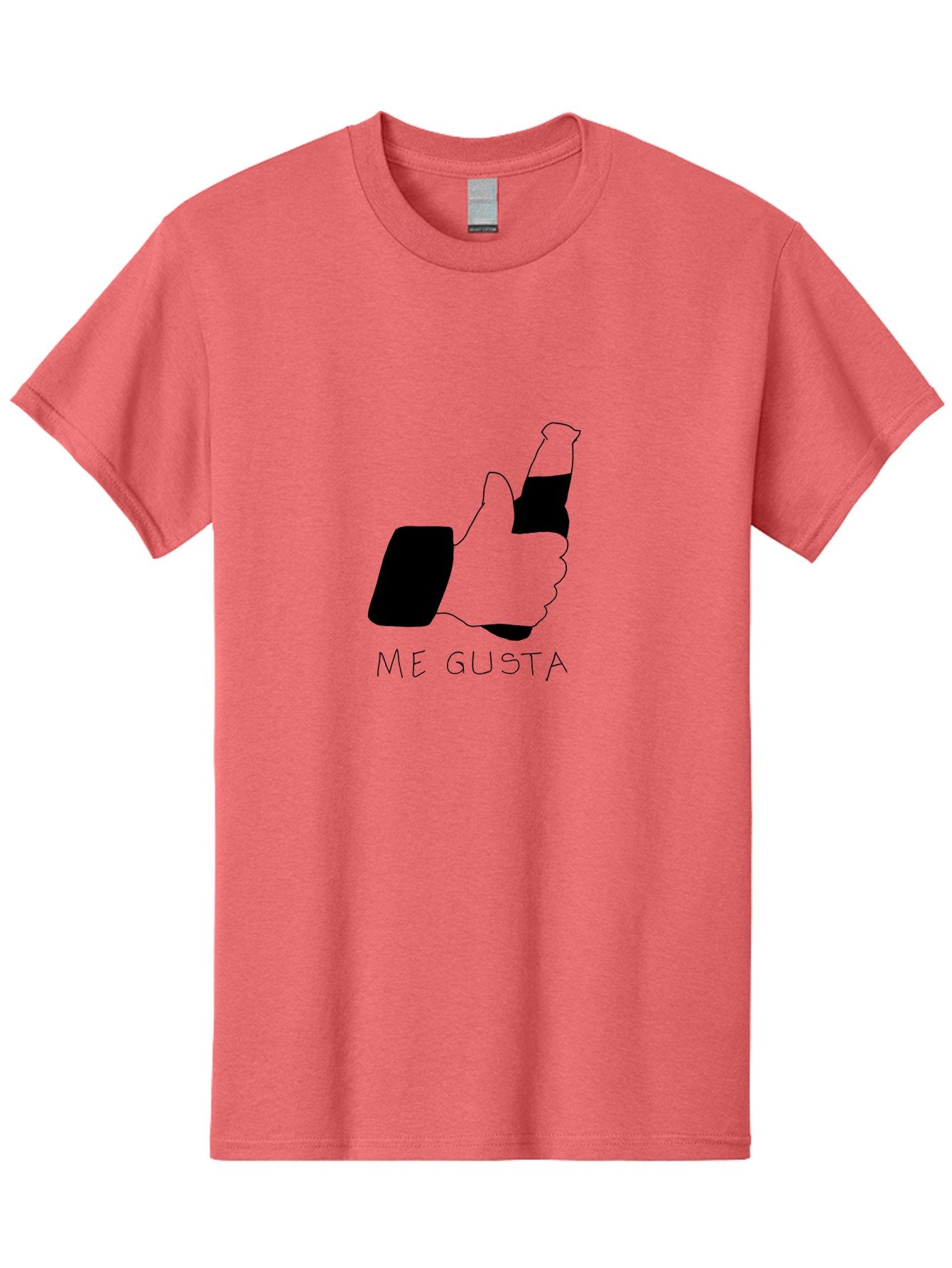 Me-Gusta Men'S Graphic Tee, 100% Cotton, Comfortable Casual Summer Wear, Machine Washable, Thumbs Up Symbol, Me Gusta Text, Approval Gesture, Hand Icon, Like Symbol, Social Media Approval, Spanish Phrase, Positive Feedback, Endorsement Icon -  Aaa093 15