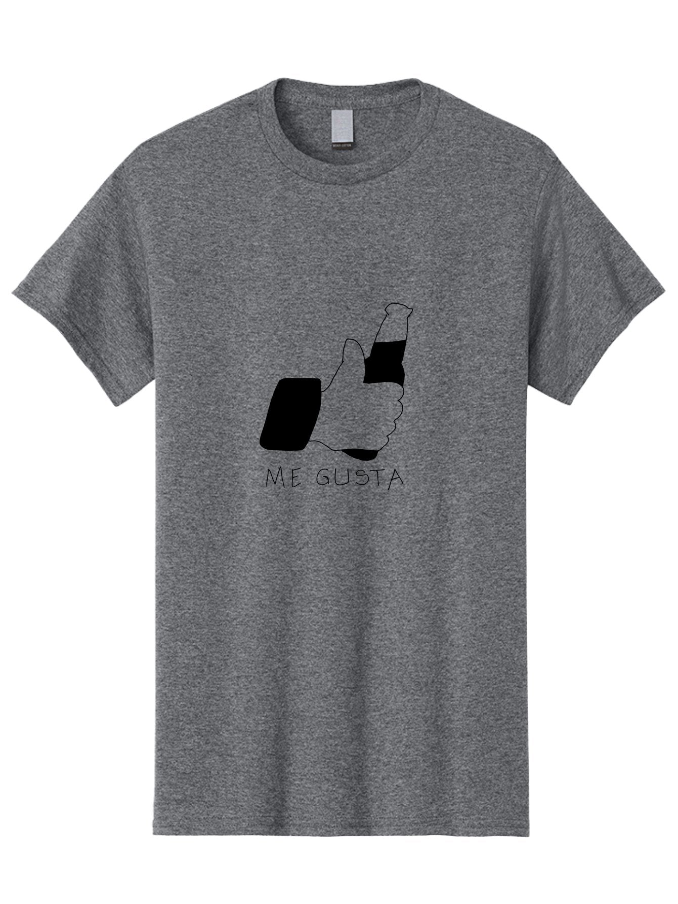 Me-Gusta Men'S Graphic Tee, 100% Cotton, Comfortable Casual Summer Wear, Machine Washable, Thumbs Up Symbol, Me Gusta Text, Approval Gesture, Hand Icon, Like Symbol, Social Media Approval, Spanish Phrase, Positive Feedback, Endorsement Icon -  Aaa093 9
