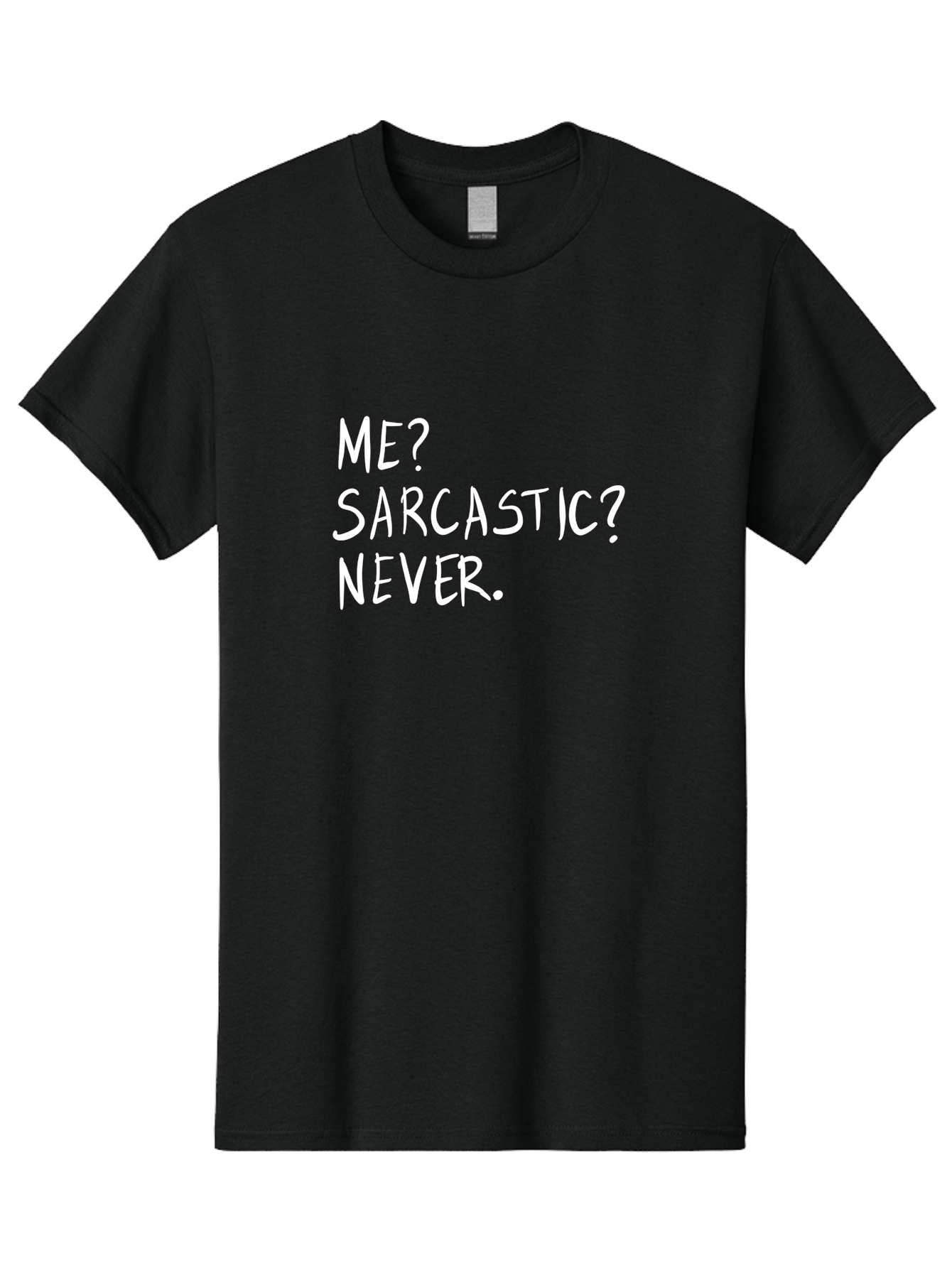 Me-Sarcastic-Never Men'S Graphic Tee, 100% Cotton, Comfortable Casual Summer Wear, Machine Washable, Sarcastic Humor, Funny Quote, Witty Saying, Ironic Phrase, Humorous Meme, Playful Banter, Tongue-In-Cheek Remark -  Aaa094
