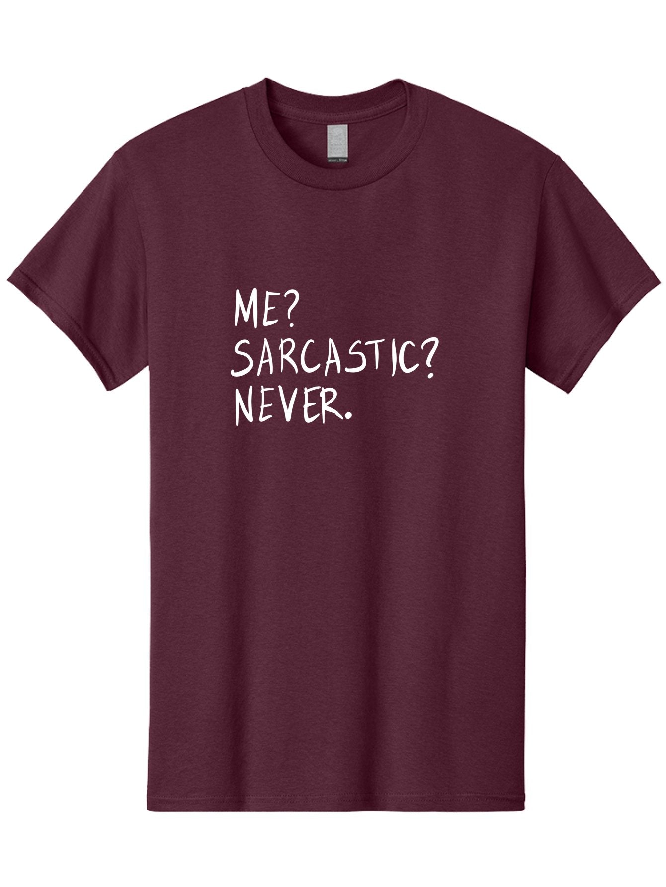Me-Sarcastic-Never Men'S Graphic Tee, 100% Cotton, Comfortable Casual Summer Wear, Machine Washable, Sarcastic Humor, Funny Quote, Witty Saying, Ironic Phrase, Humorous Meme, Playful Banter, Tongue-In-Cheek Remark -  Aaa094 25