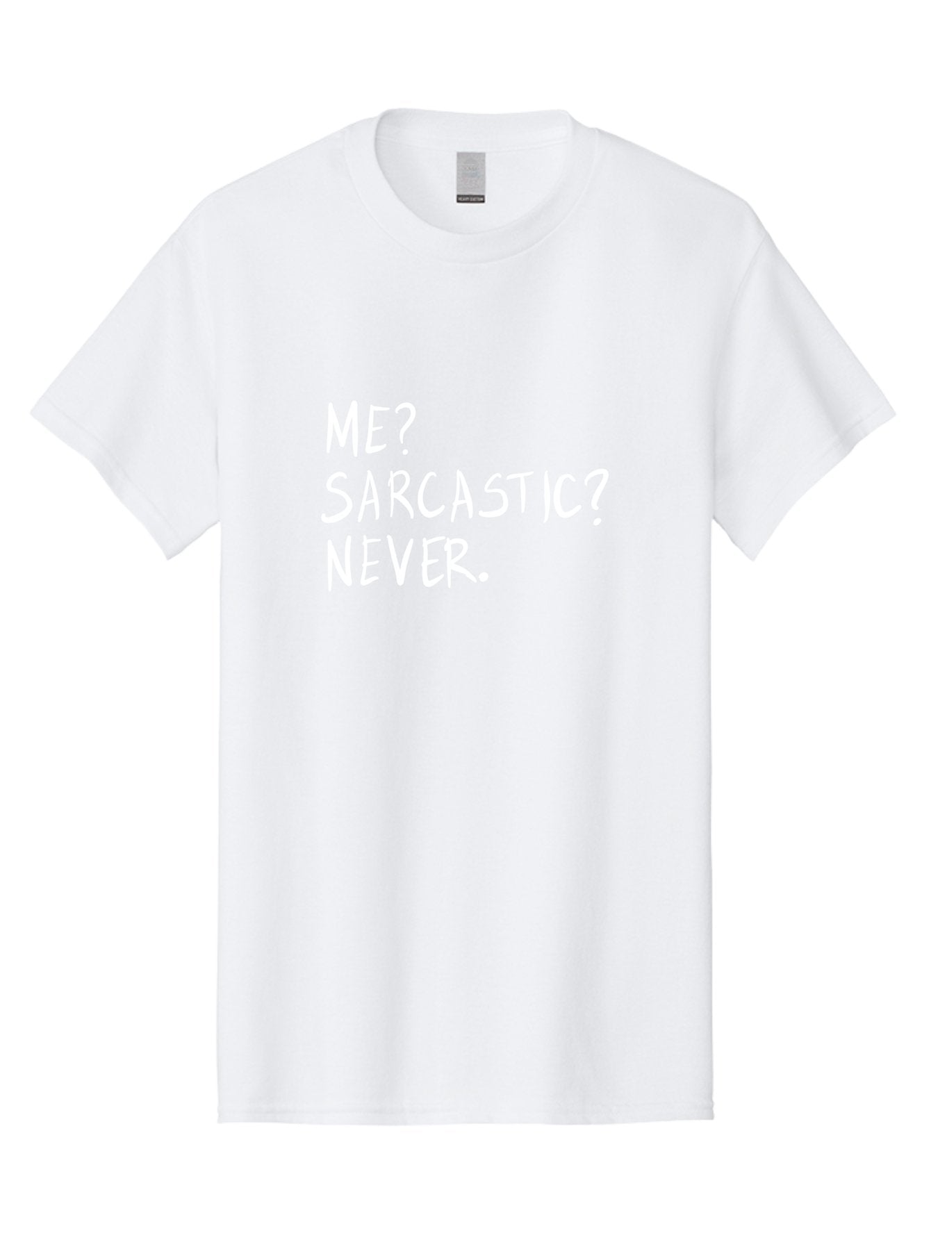 Me-Sarcastic-Never Men'S Graphic Tee, 100% Cotton, Comfortable Casual Summer Wear, Machine Washable, Sarcastic Humor, Funny Quote, Witty Saying, Ironic Phrase, Humorous Meme, Playful Banter, Tongue-In-Cheek Remark -  Aaa094